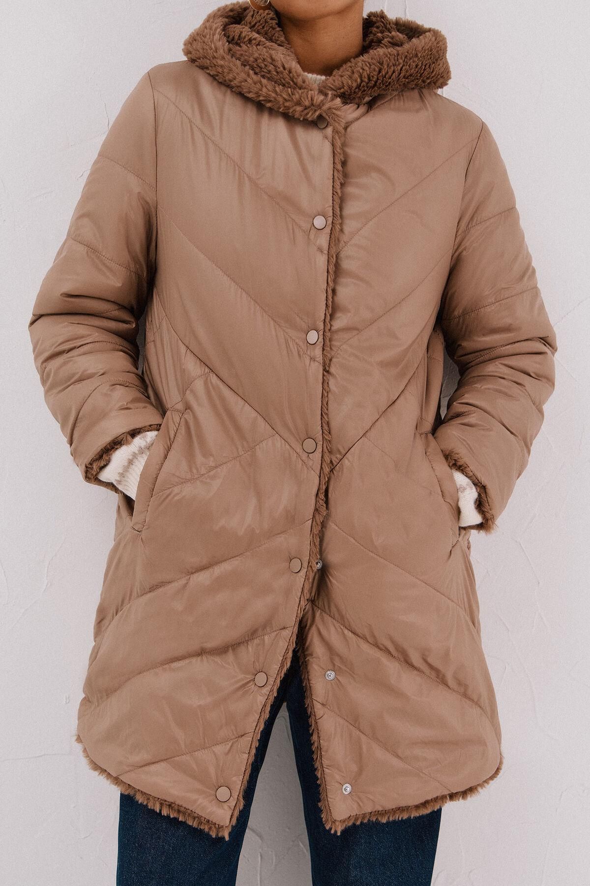 꼬르떼피엘 양면 테크니컬 롱 퍼코트 6612753 BEIGE 이미지 6