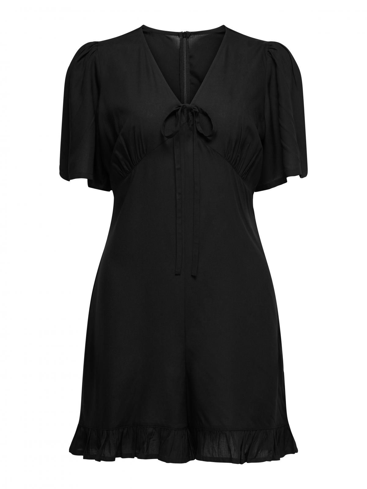 온리 베이직 브이넥 미니 원피스 15368009_2161 BLACK / BLACK - 상세 이미지 3