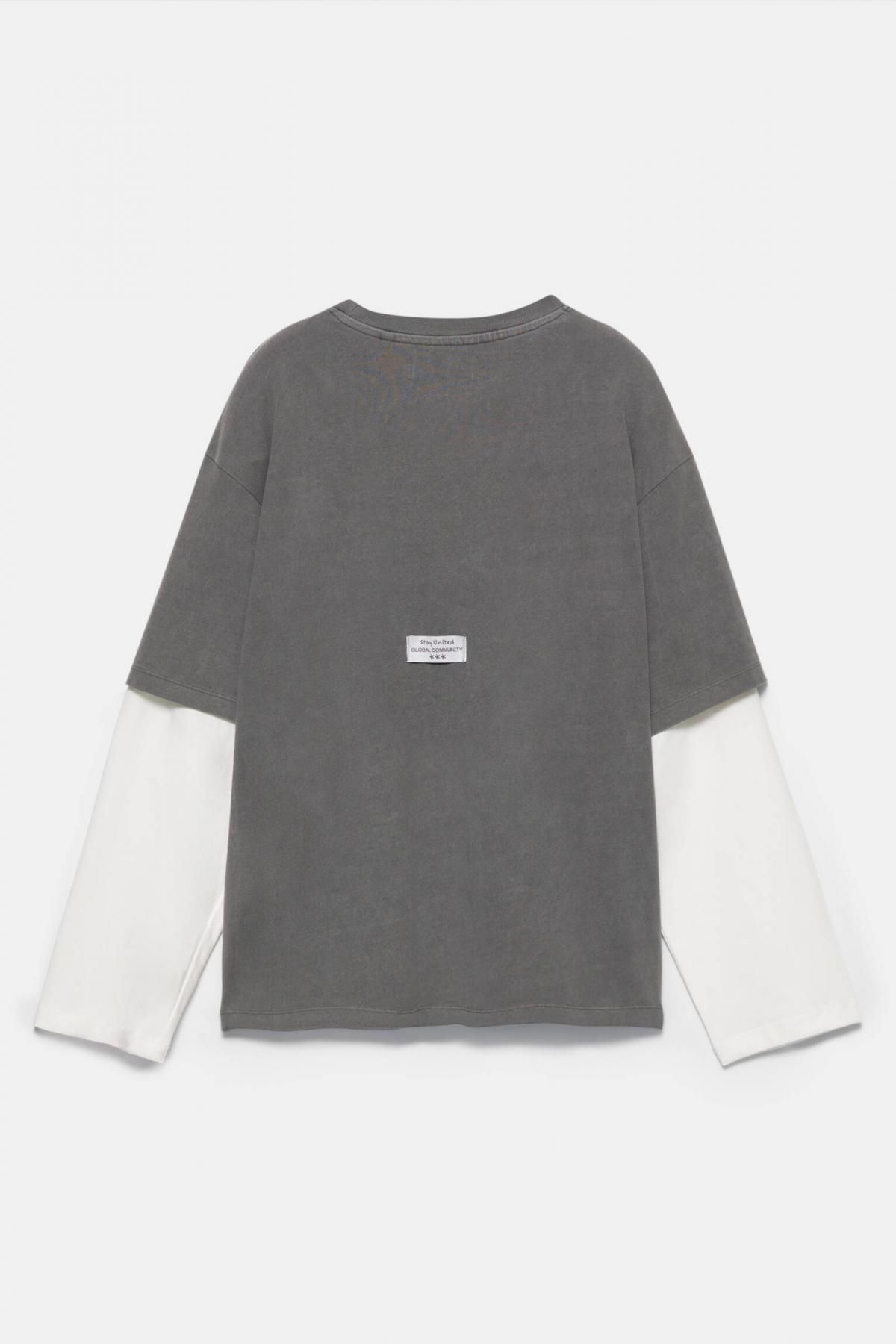 풀앤베어 STWD 더블 슬리브 긴팔 티셔츠 7153/392 ANTHRACITE GREY - 상세 이미지 4
