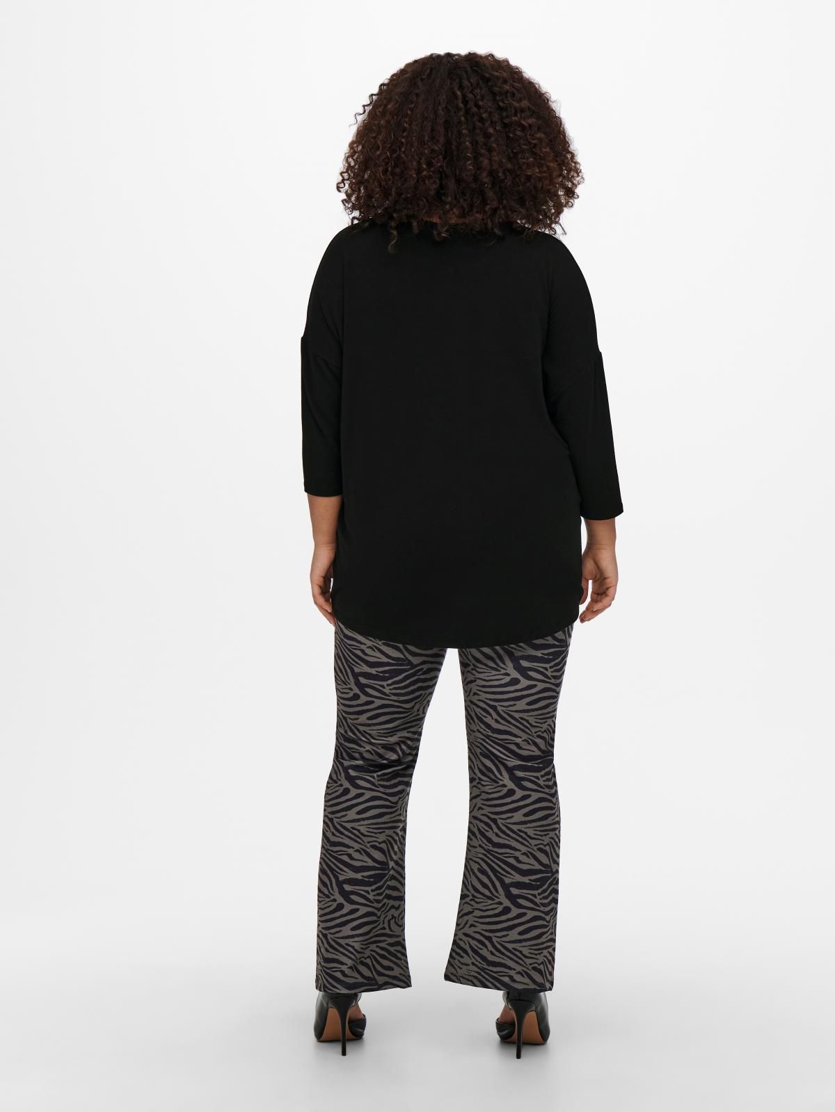 온리 루즈핏 라운드넥 7부 티셔츠 15229806_2161 BLACK / BLACK - 상세 이미지 2