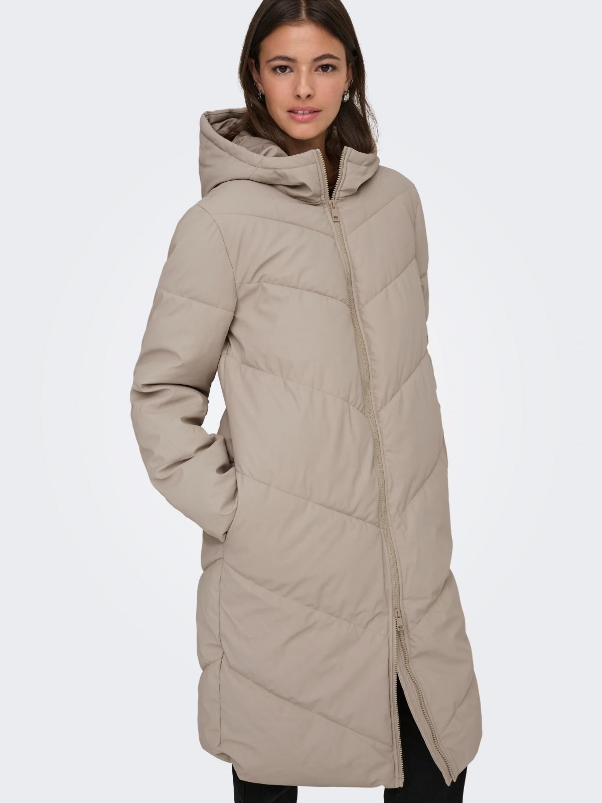제이디와이 웜 테크니컬 롱 후드 패딩코트 15217556_116 WHITE / SIMPLY TAUPE - 상품 이미지