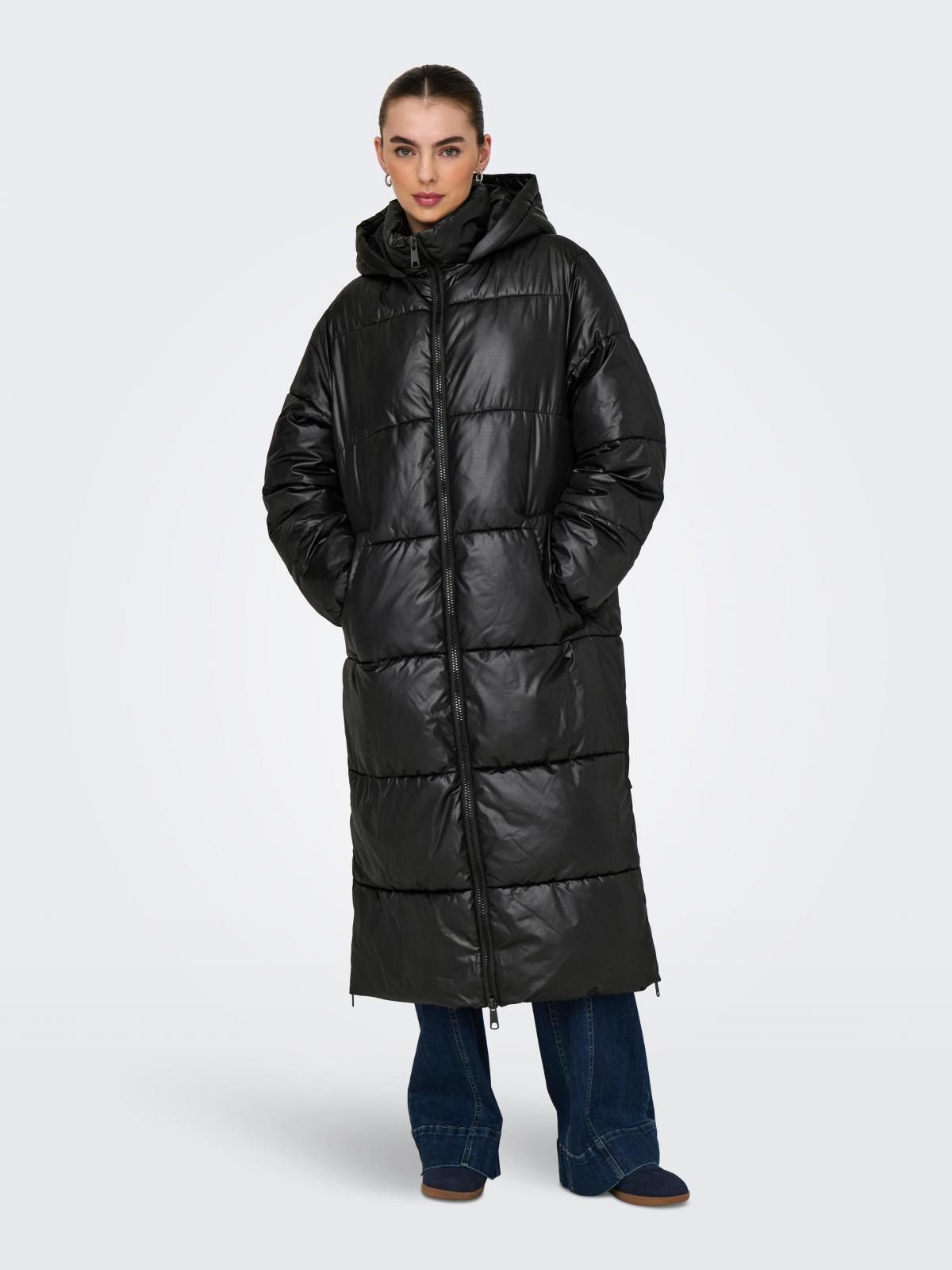 제이디와이 롱 패딩 코트 후드 테크니컬 15337896_2161 BLACK / BLACK - 상품 이미지