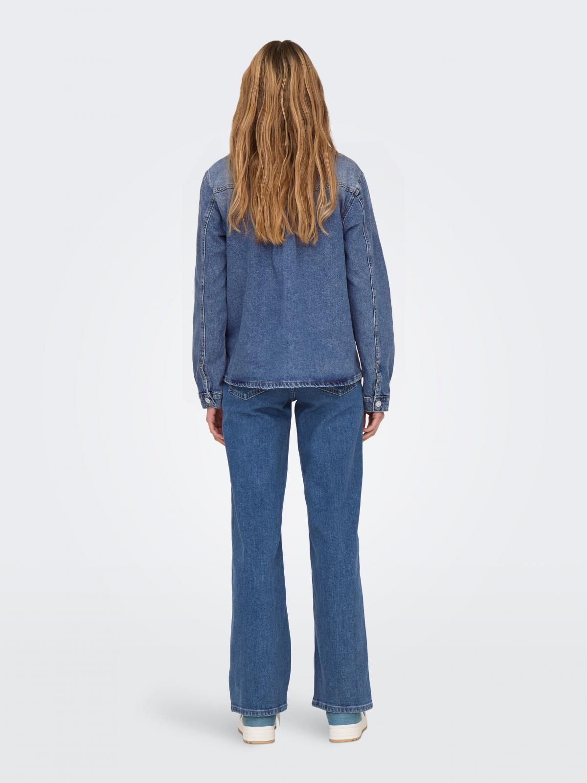온리 데님 베이직 릴랙스핏 셔츠 15337158_2115 BLUE / MEDIUM BLUE DENIM - 상세 이미지 2