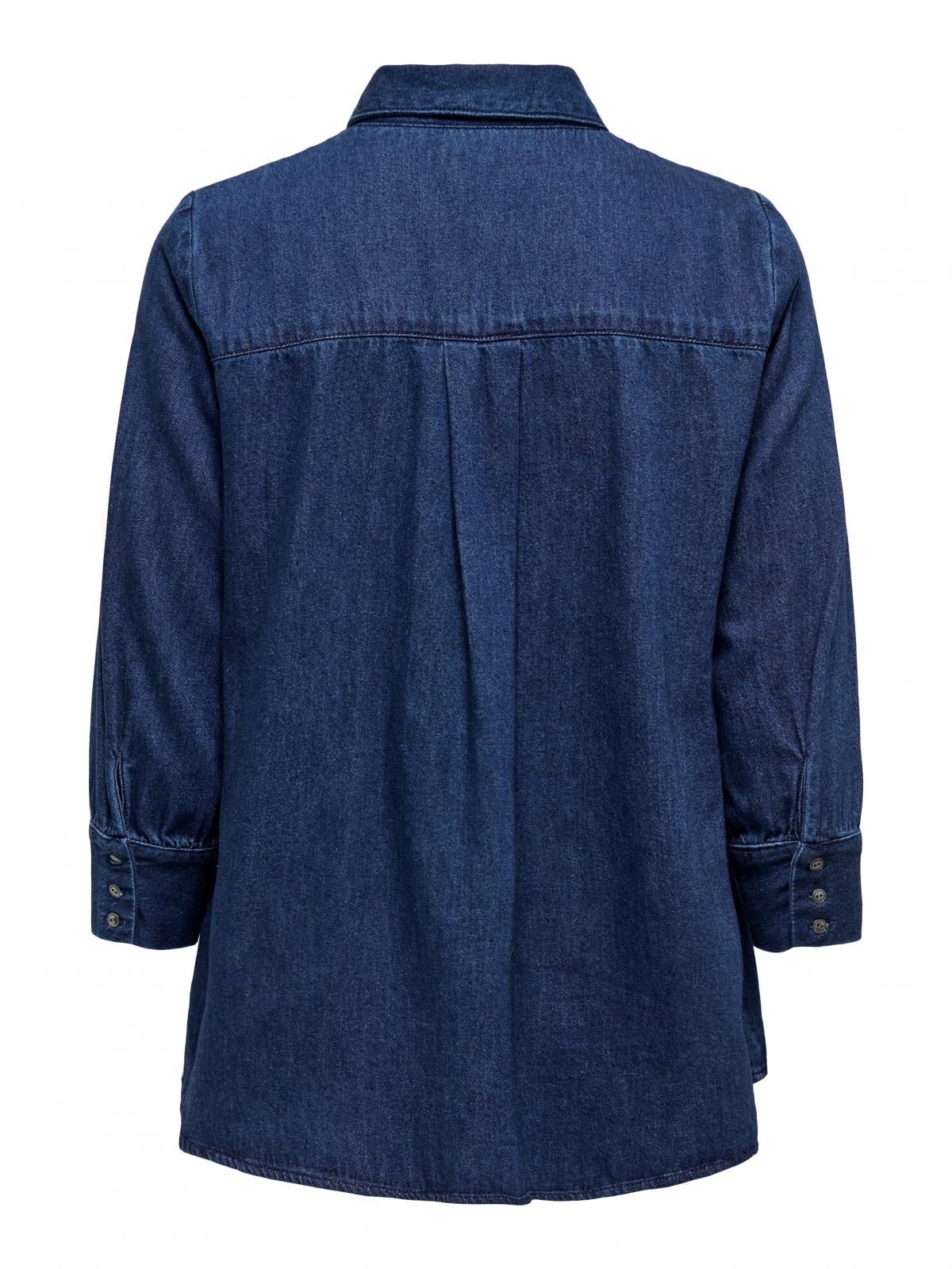 온리 데님 셔츠 벌룬소매 릴랙스핏 15232224_2114 BLUE / DARK BLUE DENIM - 상세 이미지 5