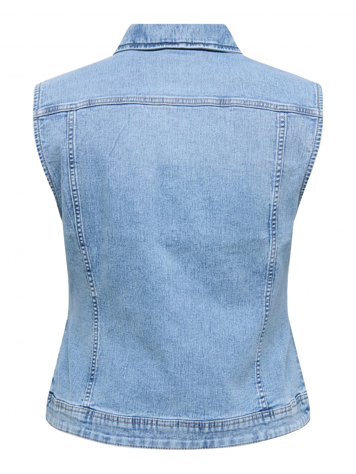 온리 빅사이즈 트렌디 데님 베스트 15290733_2116 BLUE / LIGHT BLUE DENIM - 상세 이미지 4
