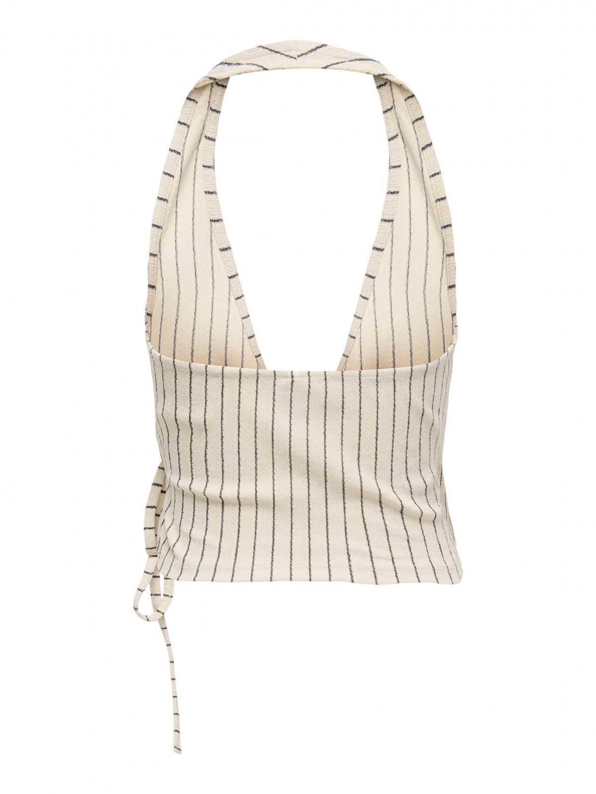 온리 스트라이프 민소매 홀터넥 랩 탑 15367474_8346_1247254 WHITE / SUMMER SAND - 상세 이미지 5
