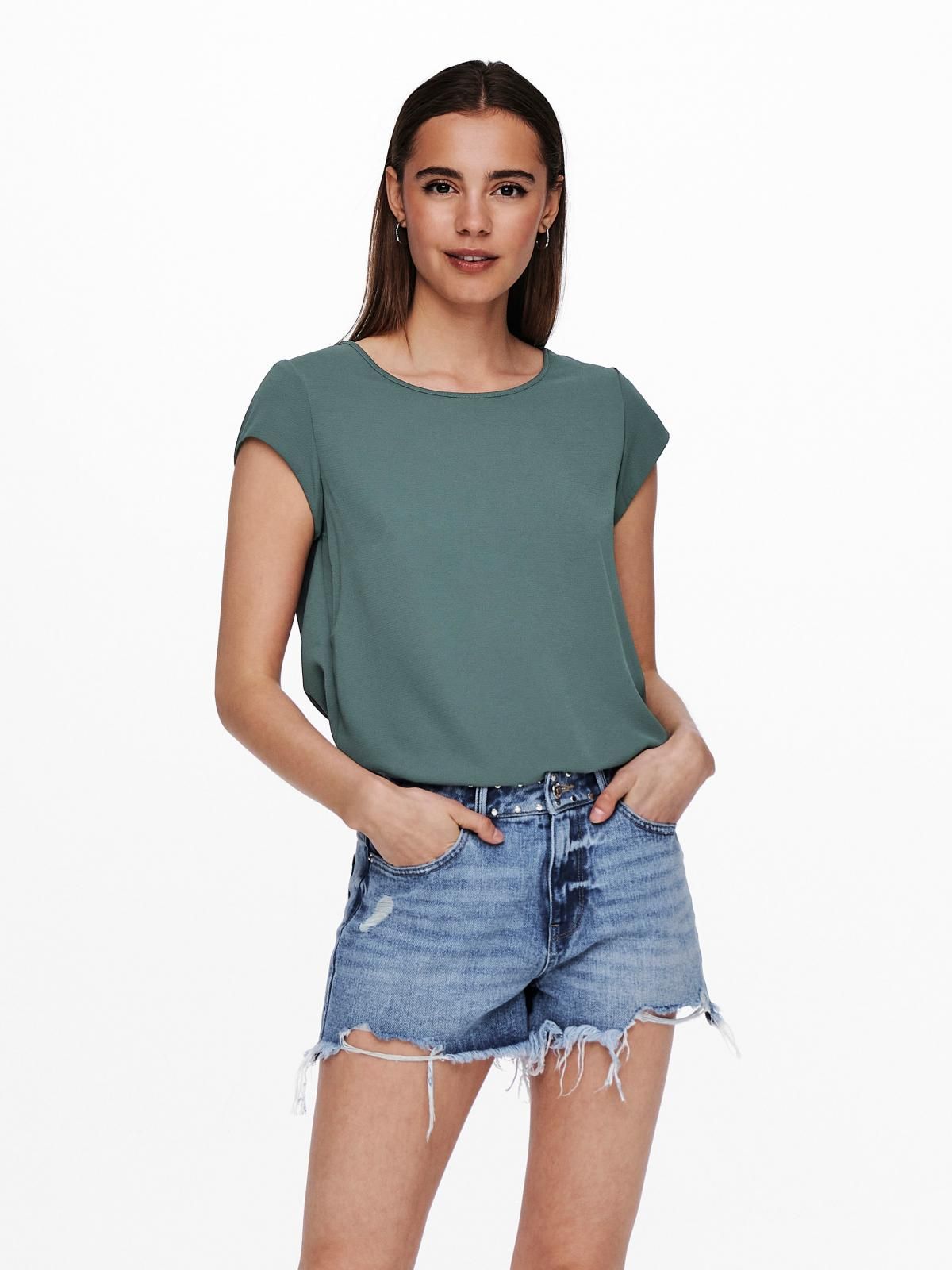 온리 미니멀 라운드넥 반팔 티셔츠 15142784_1469 GREEN / BALSAM GREEN - 상세 이미지 2