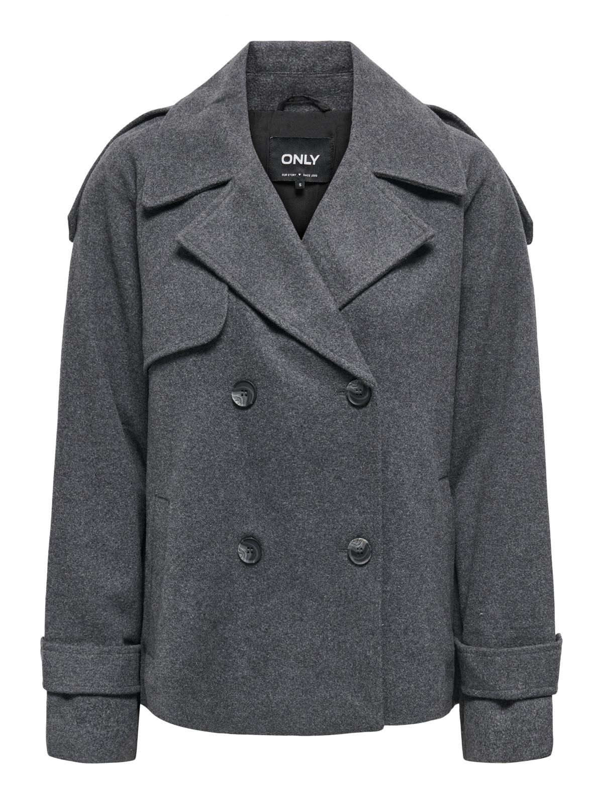 온리 더블브레스트 그레이 트렌치코트 15336710_2383_1161979 GREY / DARK GREY MELANGE - 상세 이미지 3