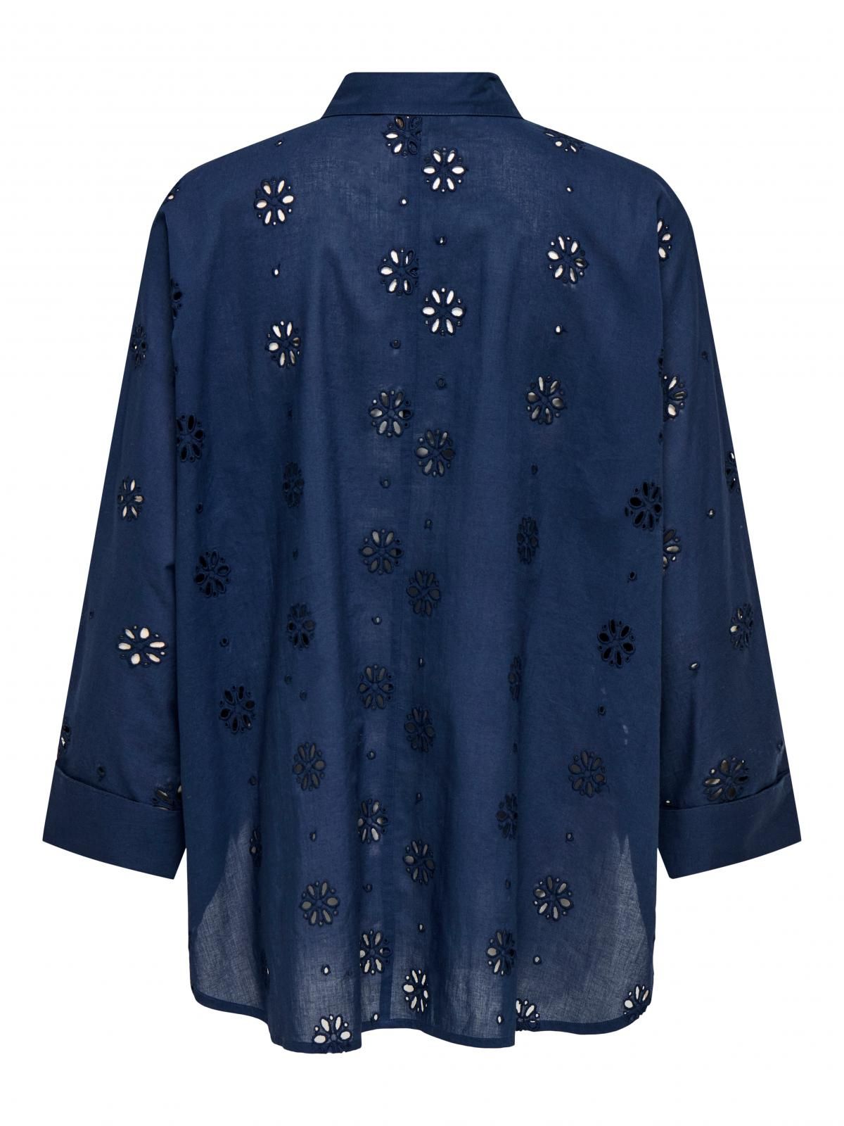 온리 테크니컬 펀칭 자수 긴팔 셔츠 네이비 15360467_1330 BLUE / BLACK IRIS - 상세 이미지 4