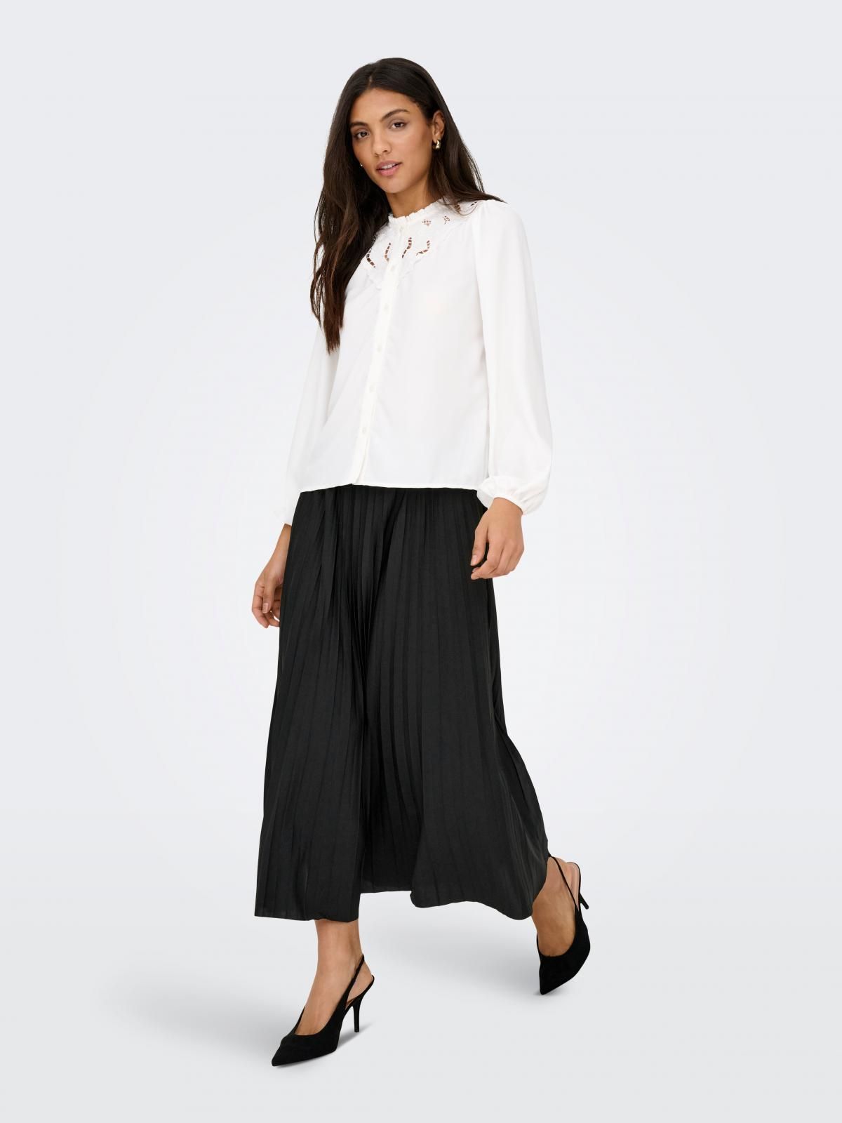 제이디와이 플리츠 롱 플레어 스커트 15375419_2161 BLACK / BLACK - 상세 이미지 5
