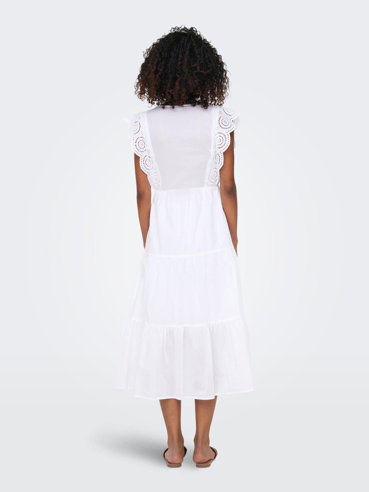 제이디와이 브이넥 플레어 미디 원피스 화이트 15350748_5 WHITE / BRIGHT WHITE - 상세 이미지 2