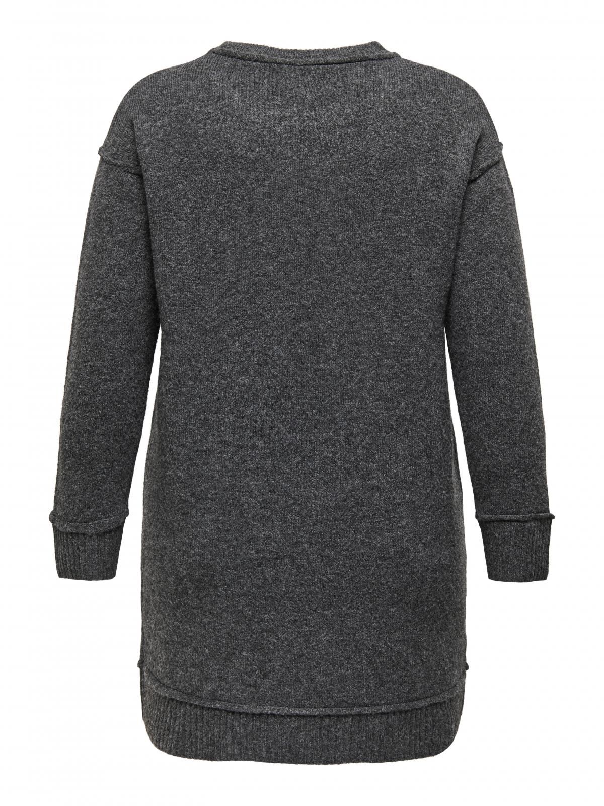 온리 빅사이즈 라운드넥 니트 원피스 15358932_2382 GREY / MEDIUM GREY MELANGE - 상세 이미지 5