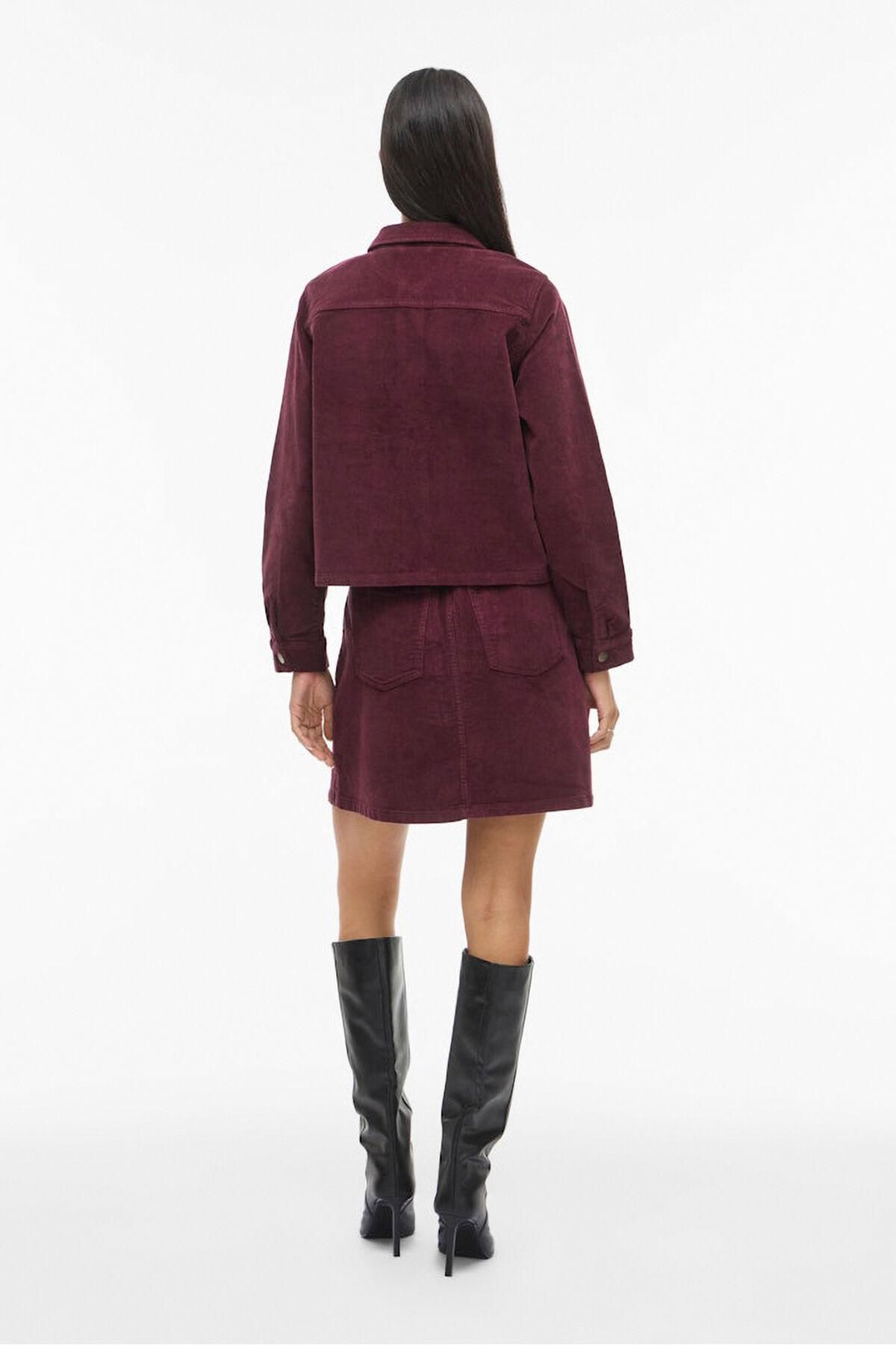 빌라 코듀로이 A라인 미니 스커트 버건디 5722694 MORADO - 상세 이미지 5