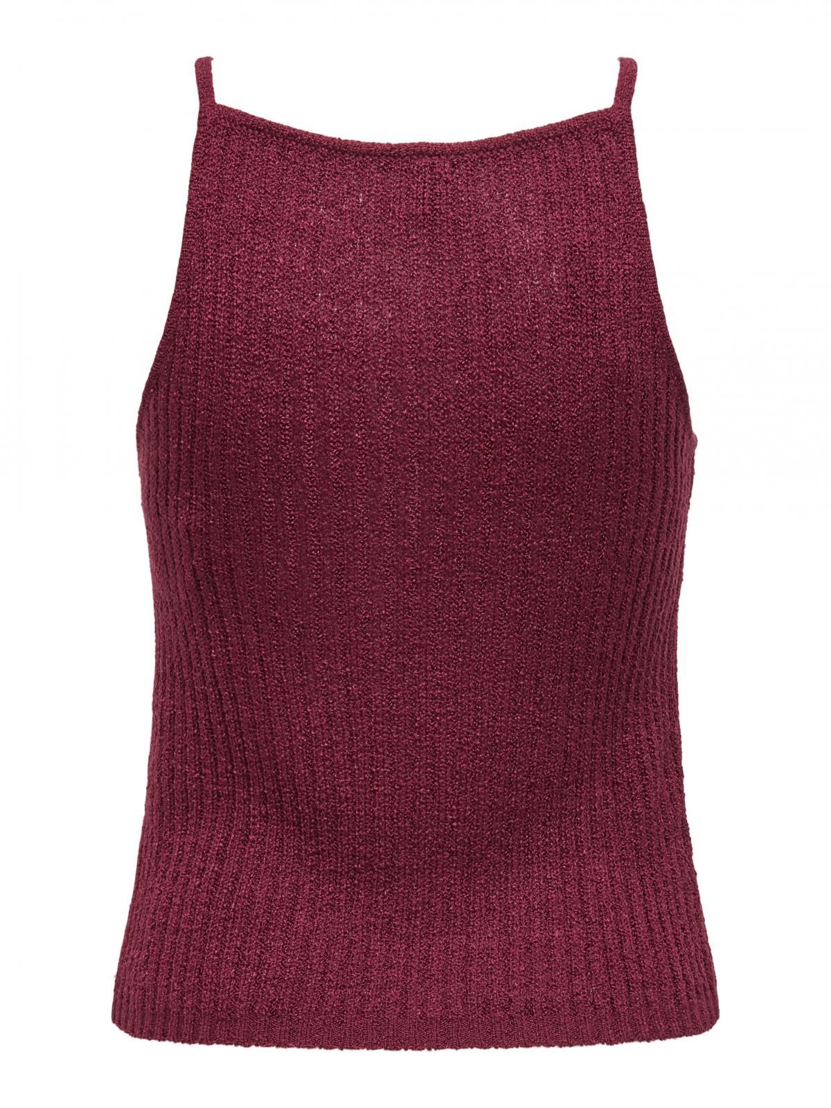 온리 테크니컬 골지 민소매 니트 탑 15347883_875 PURPLE / RUBY WINE - 상세 이미지 5