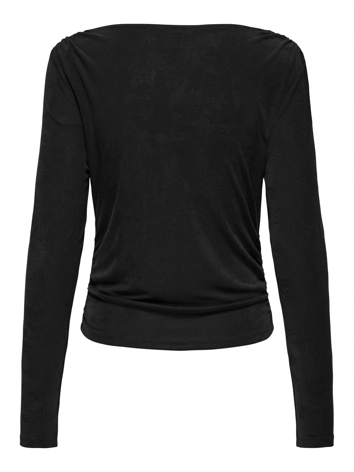 온리 모달 소프트 셔링 긴팔 티셔츠 15330280_2161 BLACK / BLACK - 상세 이미지 4