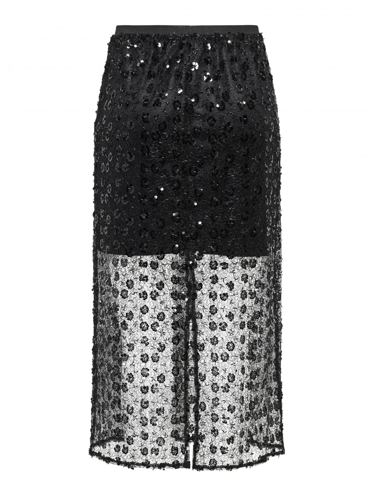 온리 시퀸 파티 미디 스커트 15374765_2161 BLACK / BLACK - 상세 이미지 4