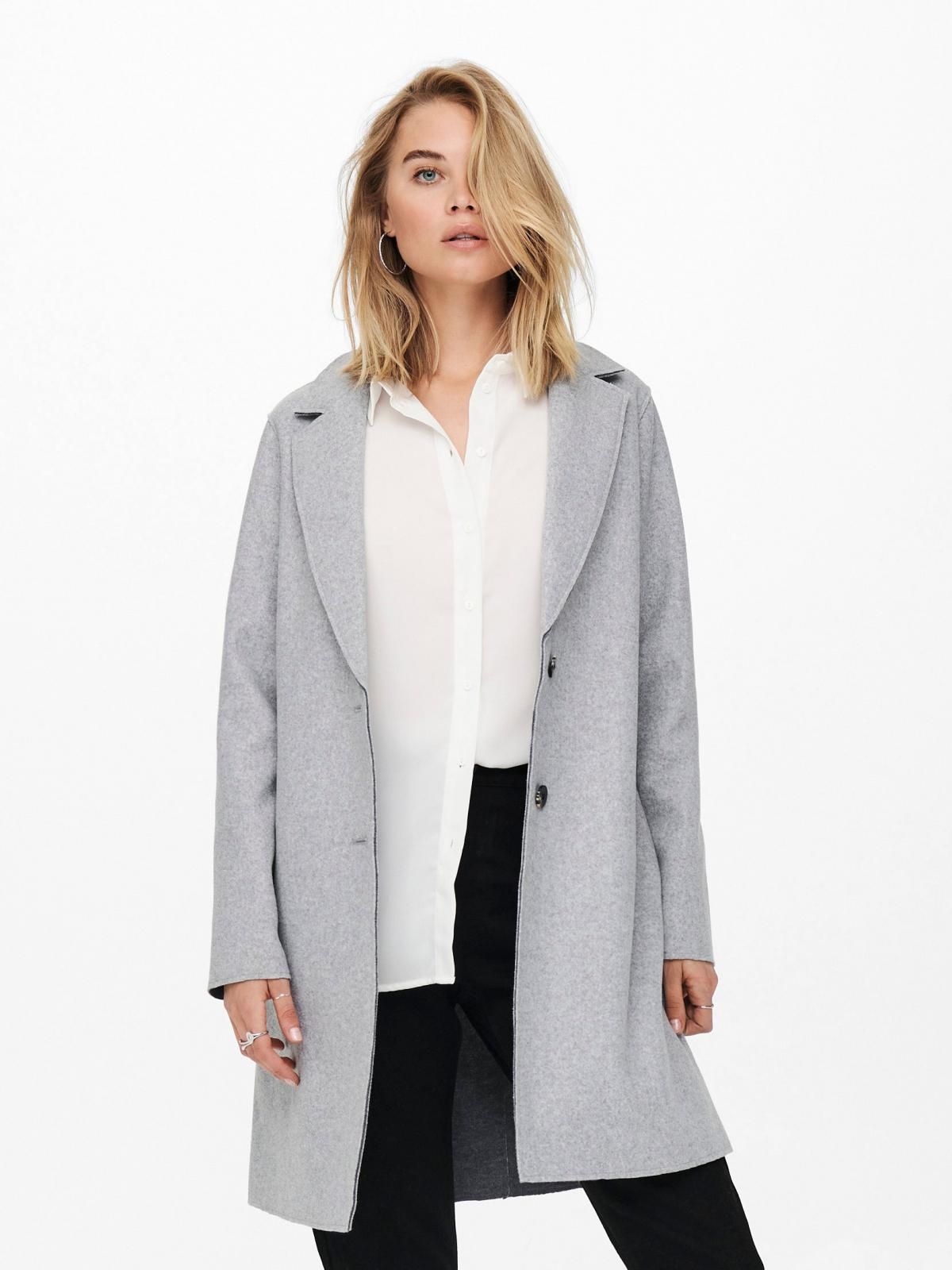 온리 미니멀 라이트그레이 롱코트 15213300_2381 GREY / LIGHT GREY MELANGE - 상품 이미지