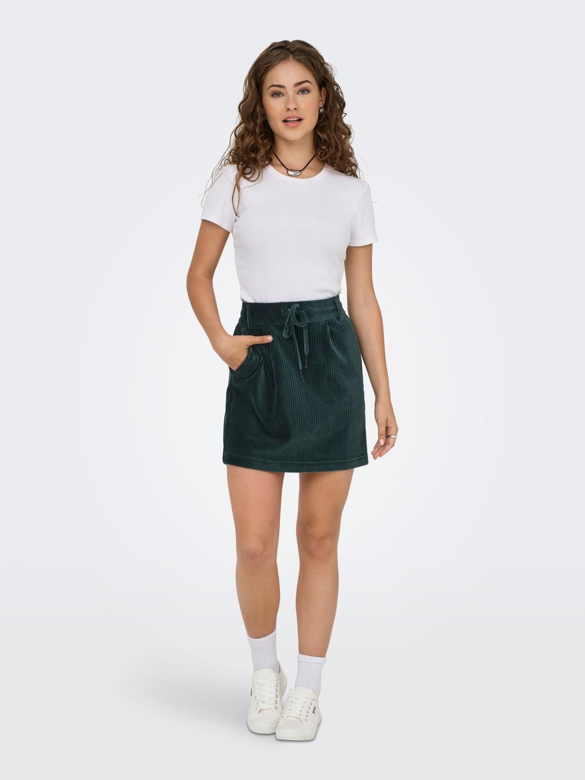 온리 테크니컬 드로스트링 미니 스커트 15192876_1640 GREY / GREEN GABLES - 상세 이미지 5