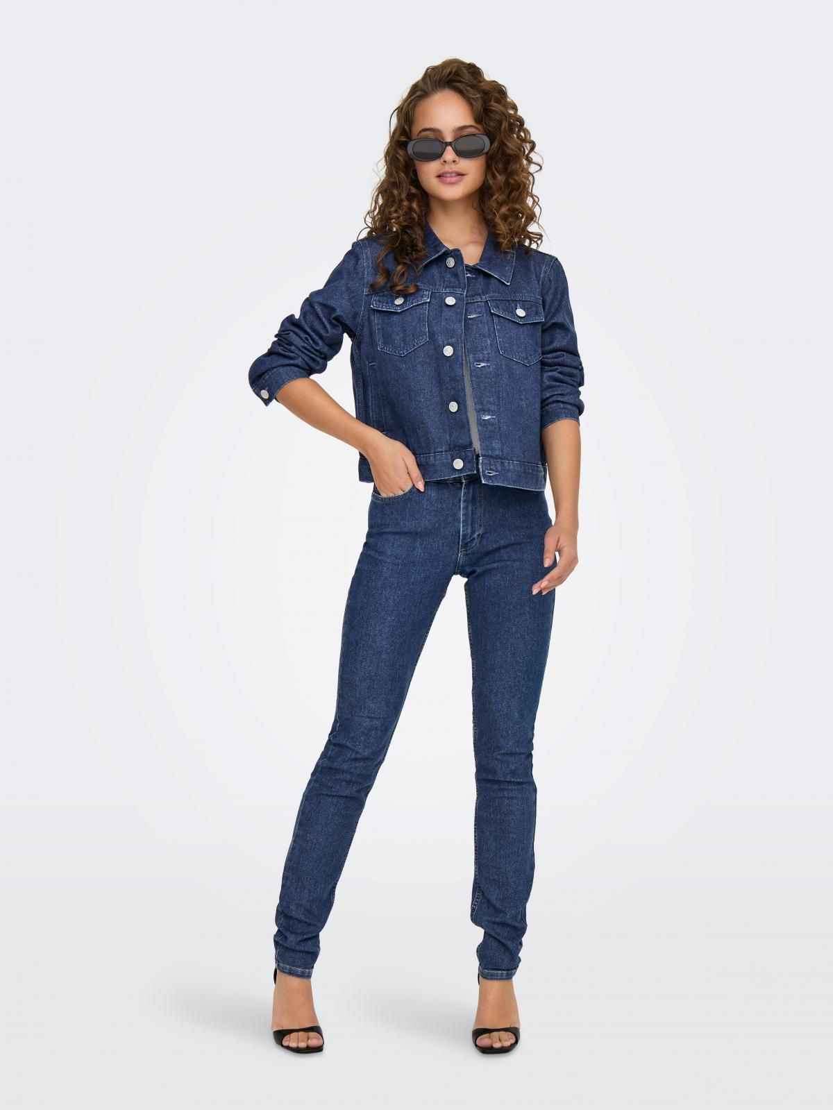 온리 테크니컬 클래식 데님 재킷 15346962_2114 BLUE / DARK BLUE DENIM - 상세 이미지 5
