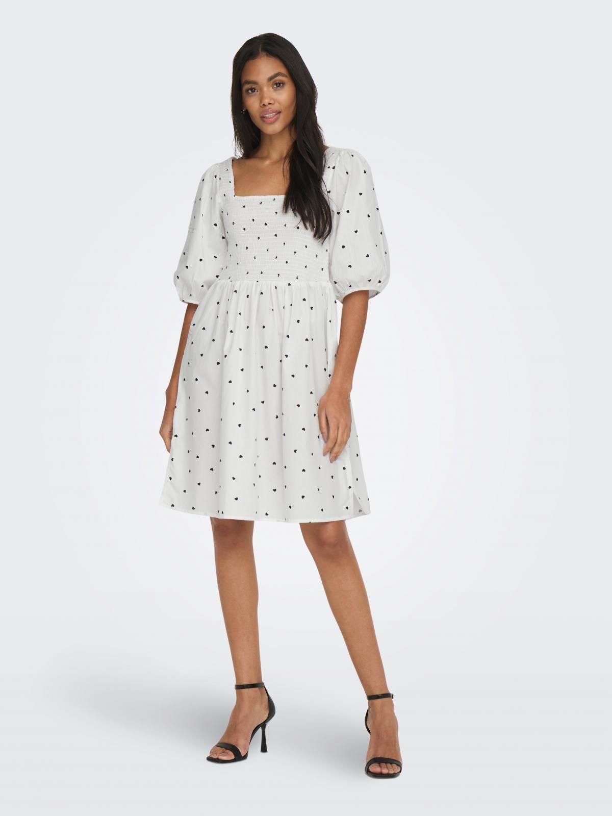 온리 도트 스퀘어넥 스모크 미니 원피스 15296181_5_1041150 WHITE / BRIGHT WHITE - 상세 이미지 5