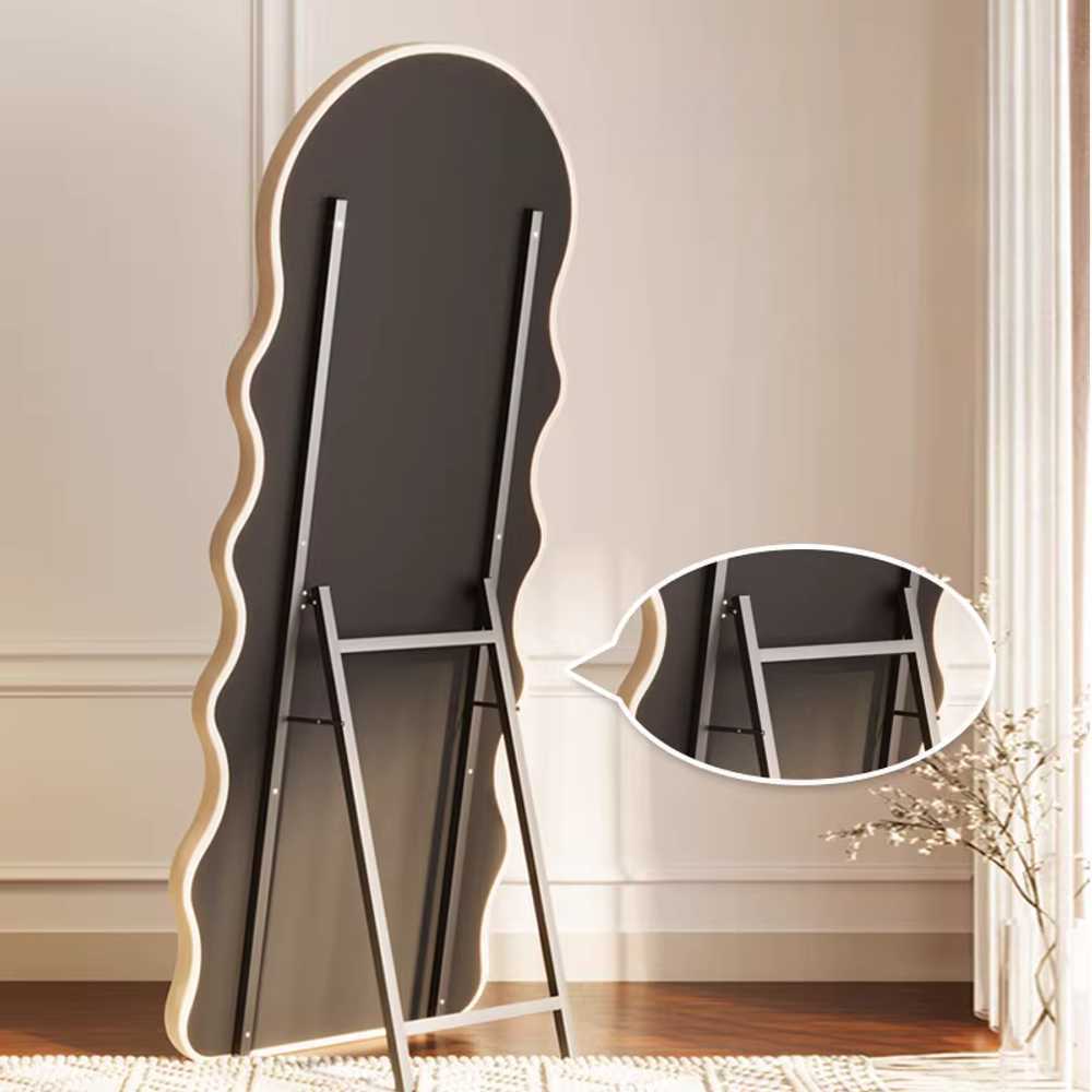 웨이브 전신거울 물결 디자인 인테리어 감성 거울 옐로우 70x170cm(벽걸이형) - 상세 이미지 5