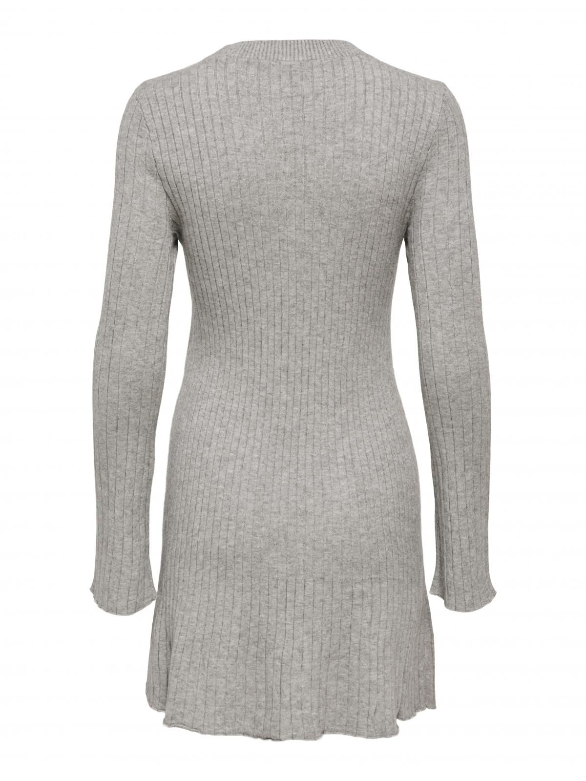 온리 테크니컬 라운드넥 니트 미니 원피스 15352211_2382 GREY / MEDIUM GREY MELANGE - 상세 이미지 4