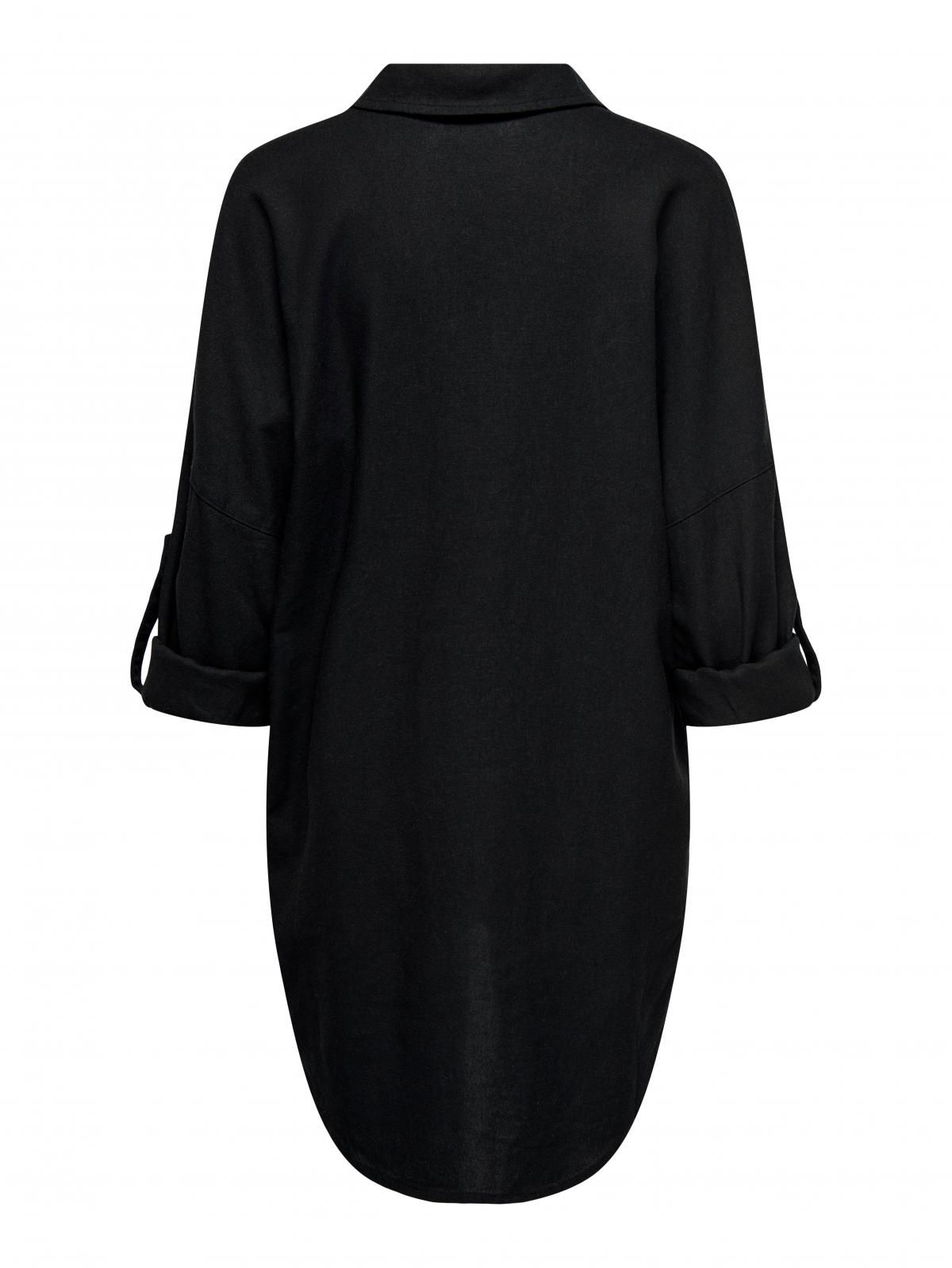 온리 베이직 블랙 리조트카라 7부 튜닉 탑 15338898_2161 BLACK / BLACK - 상세 이미지 4