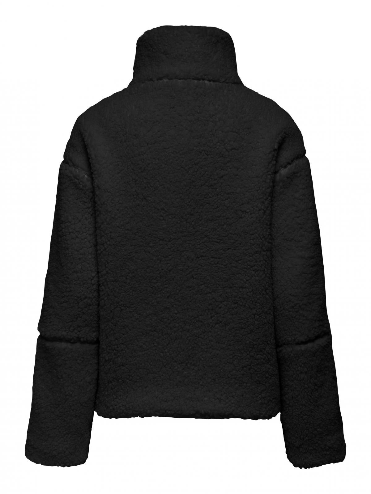 온리 테크니컬 하이넥 테디퍼 코트 15349400_2161 BLACK / BLACK - 상세 이미지 4