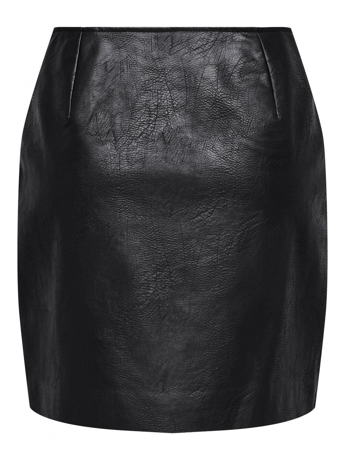 온리 테크니컬 페이크레더 미니 스커트 15321936_2161 BLACK / BLACK - 상세 이미지 4