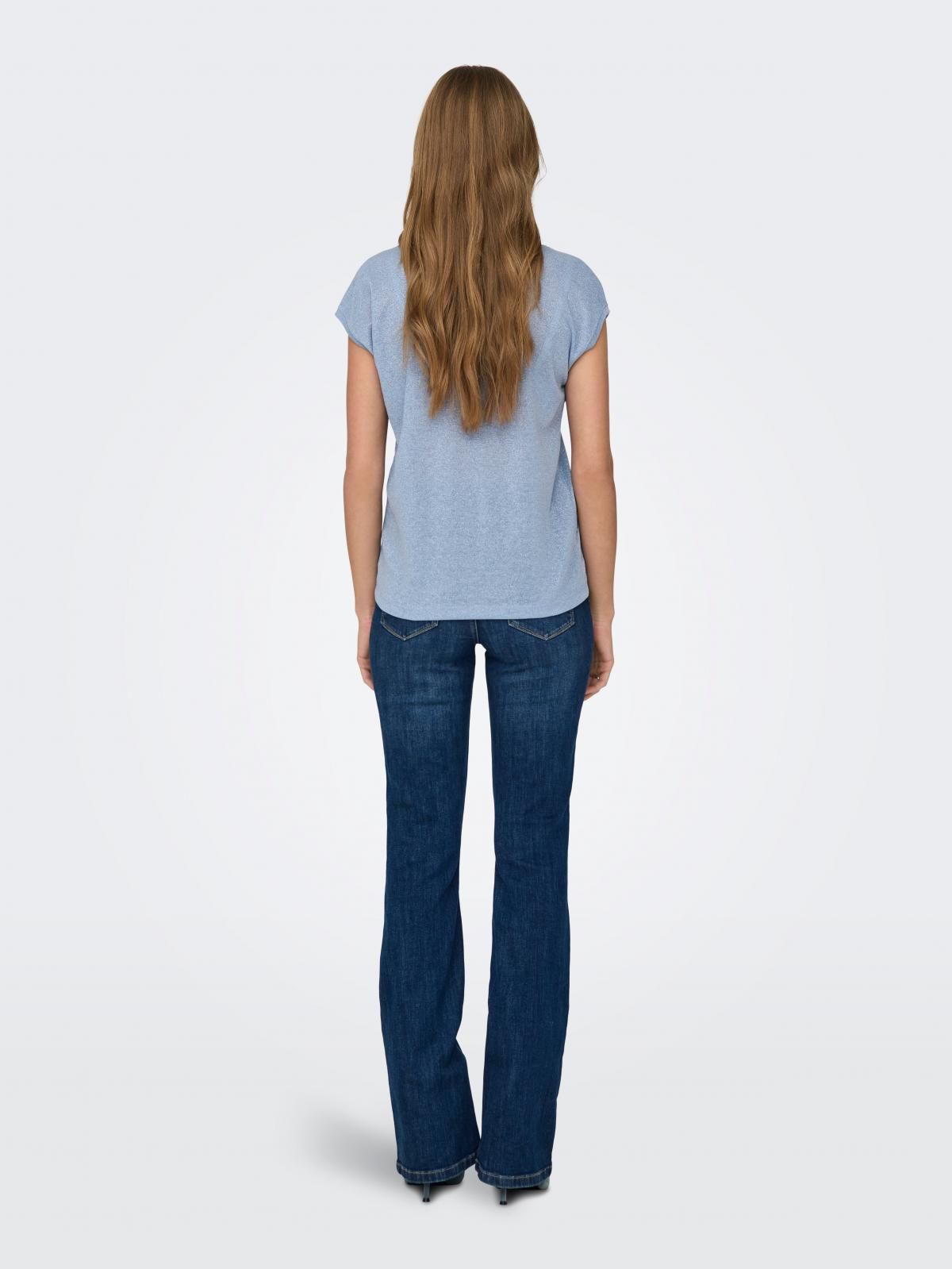 온리 베이직 루즈핏 라운드넥 반팔 티셔츠 15136069_1944 BLUE / HALOGEN BLUE - 상세 이미지 3