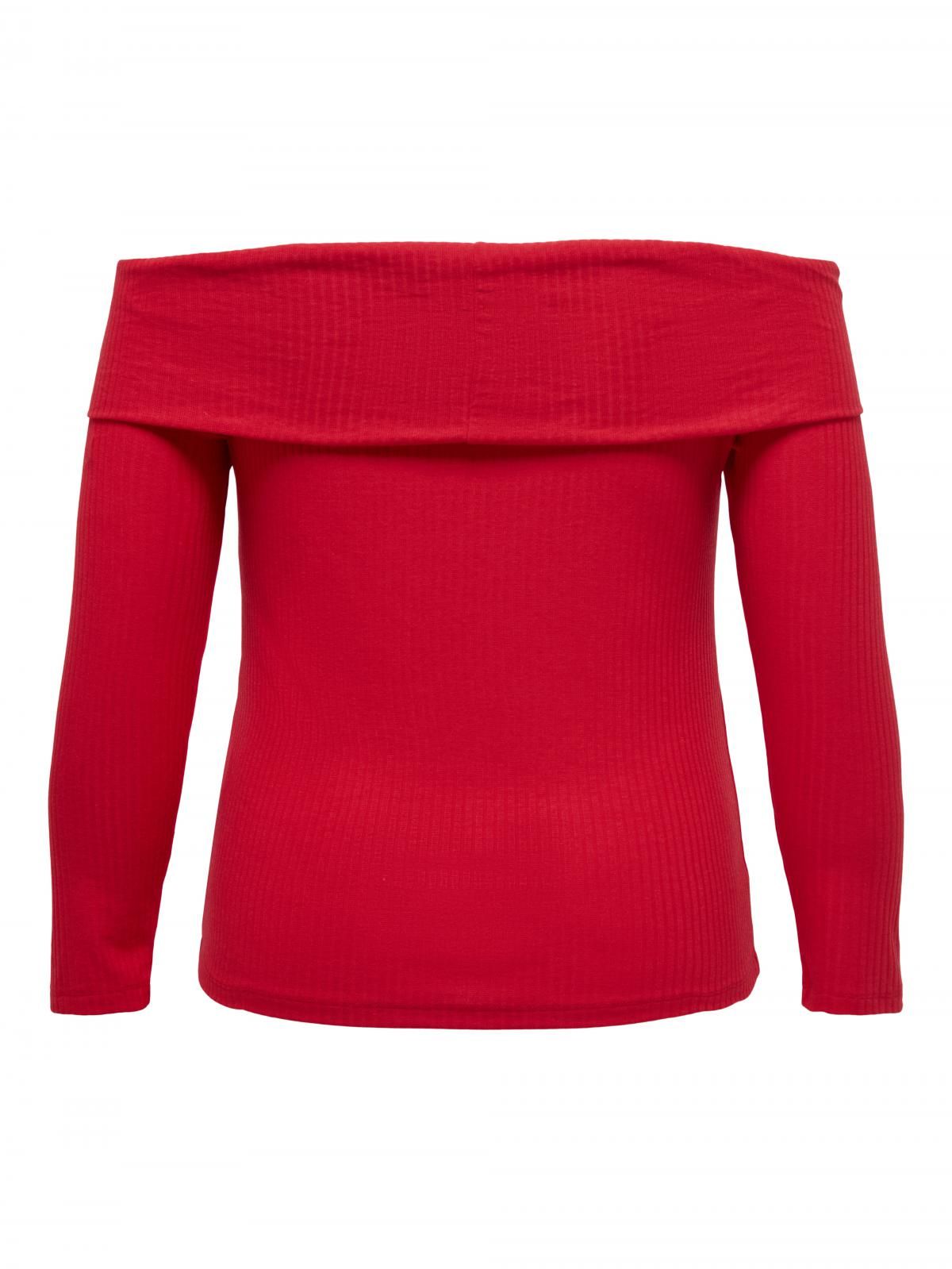 온리 오프숄더 레드 롱슬리브 탑 15342370_767 RED / MARS RED - 상세 이미지 4
