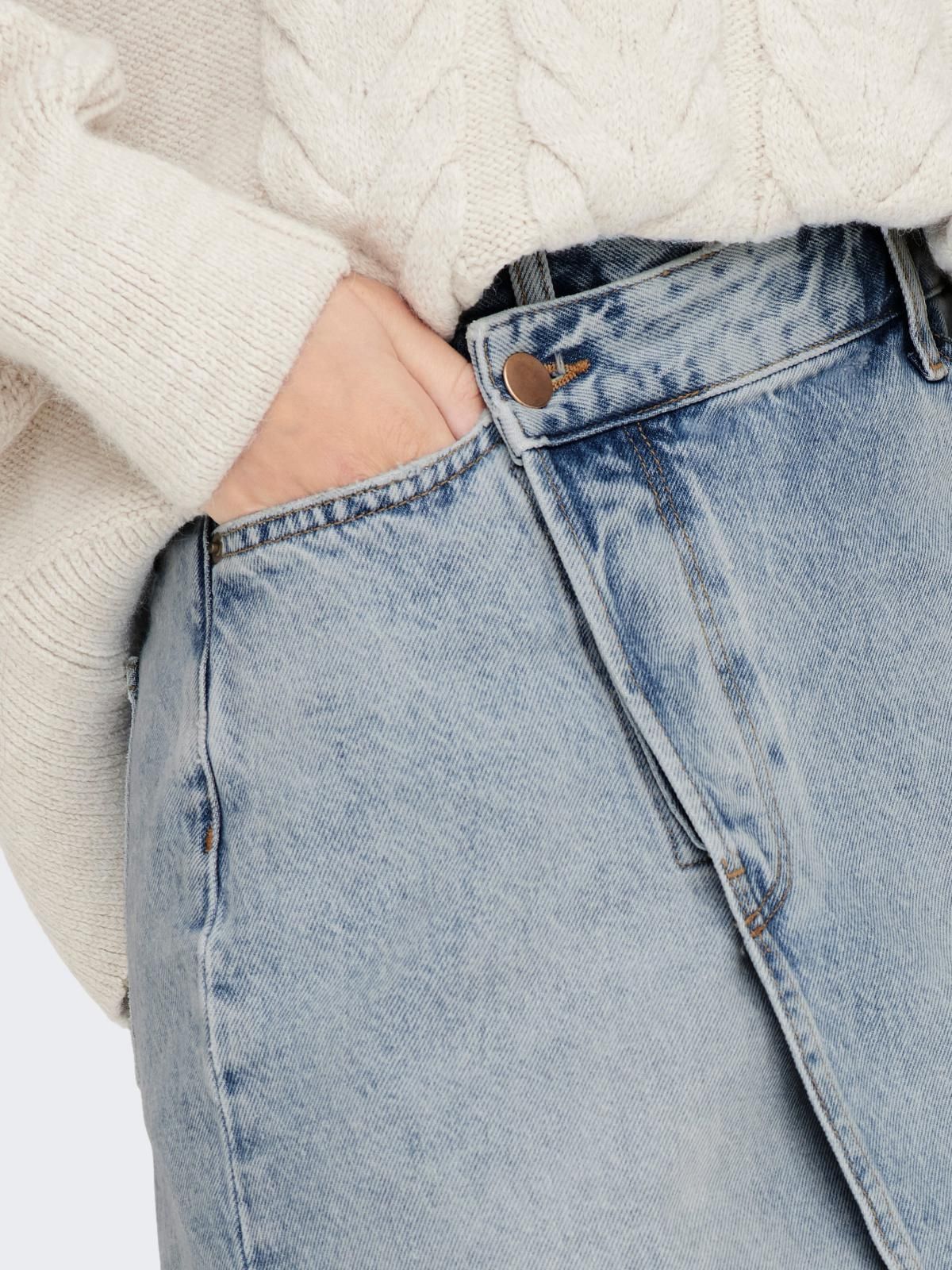 온리 연청 데님 랩 미니 스커트 15290439_2116 BLUE / LIGHT BLUE DENIM 이미지 6