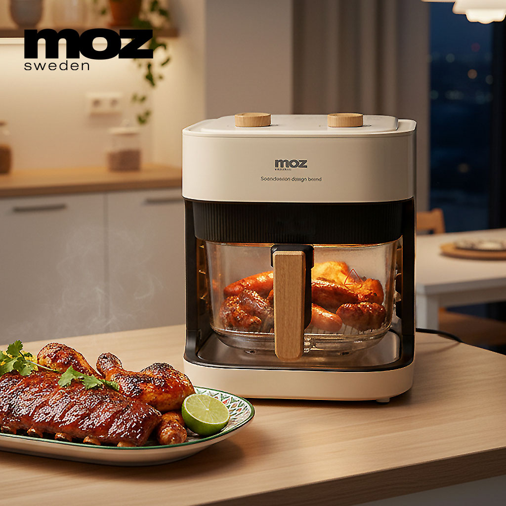 모즈스웨덴 글라스 에어프라이어 4.2L MA-5000G 아이보리 에어프라이기
