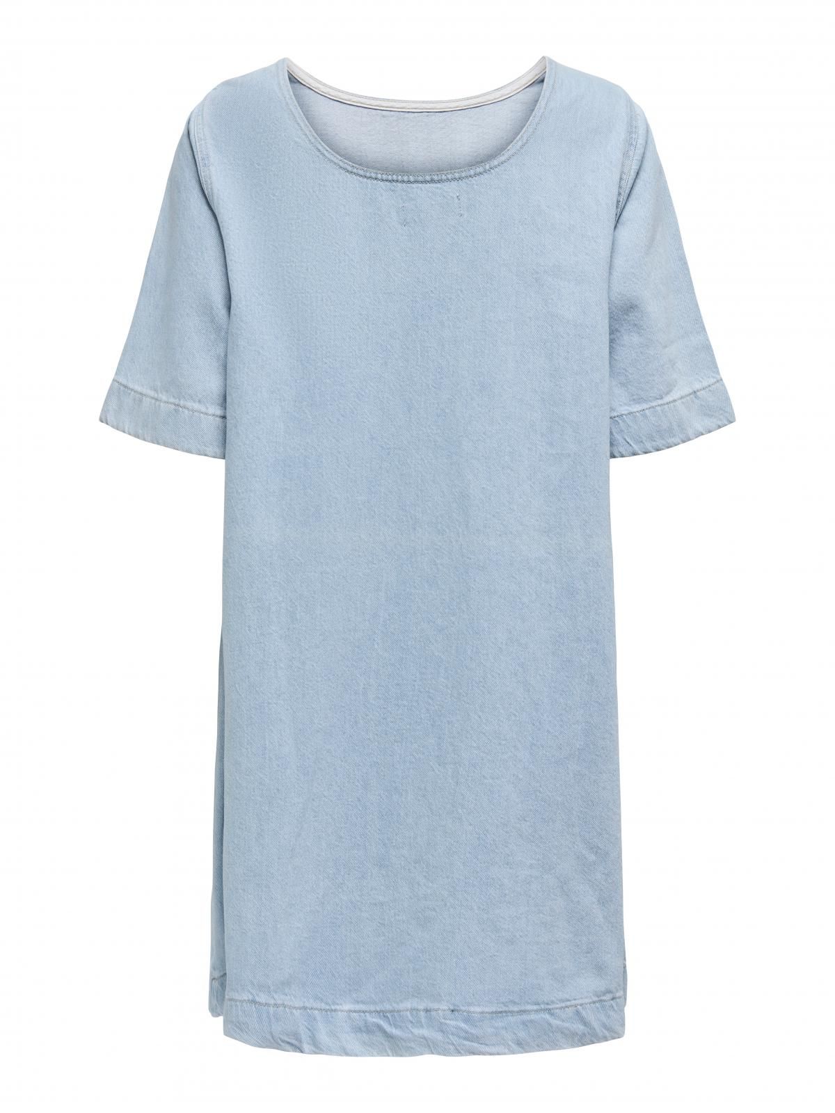 온리 데님 볼륨핏 라운드넥 미니 원피스 15339026_2116 BLUE / LIGHT BLUE DENIM - 상세 이미지 5