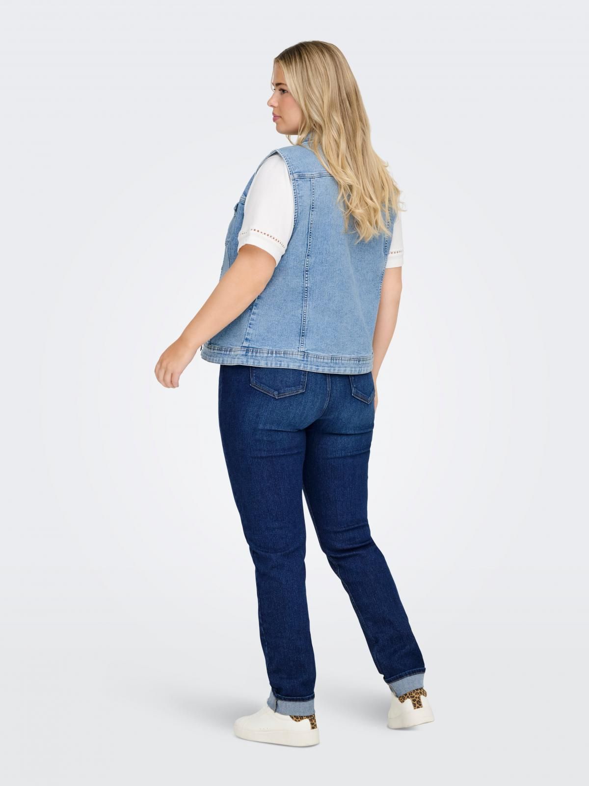 온리 빅사이즈 트렌디 데님 베스트 15290733_2116 BLUE / LIGHT BLUE DENIM - 상세 이미지 2