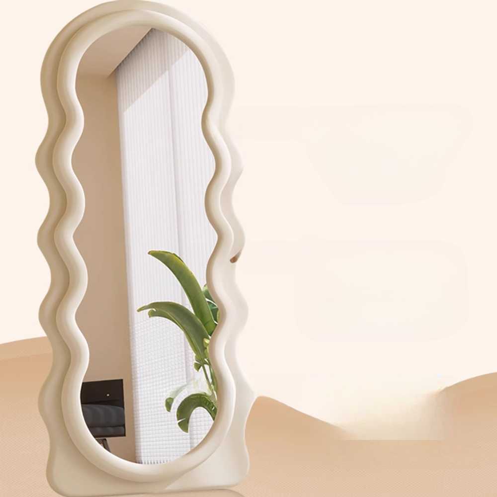 웨이브 전신거울 물결 디자인 인테리어 감성 거울 옐로우 70x170cm(벽걸이형) - 상세 이미지 3