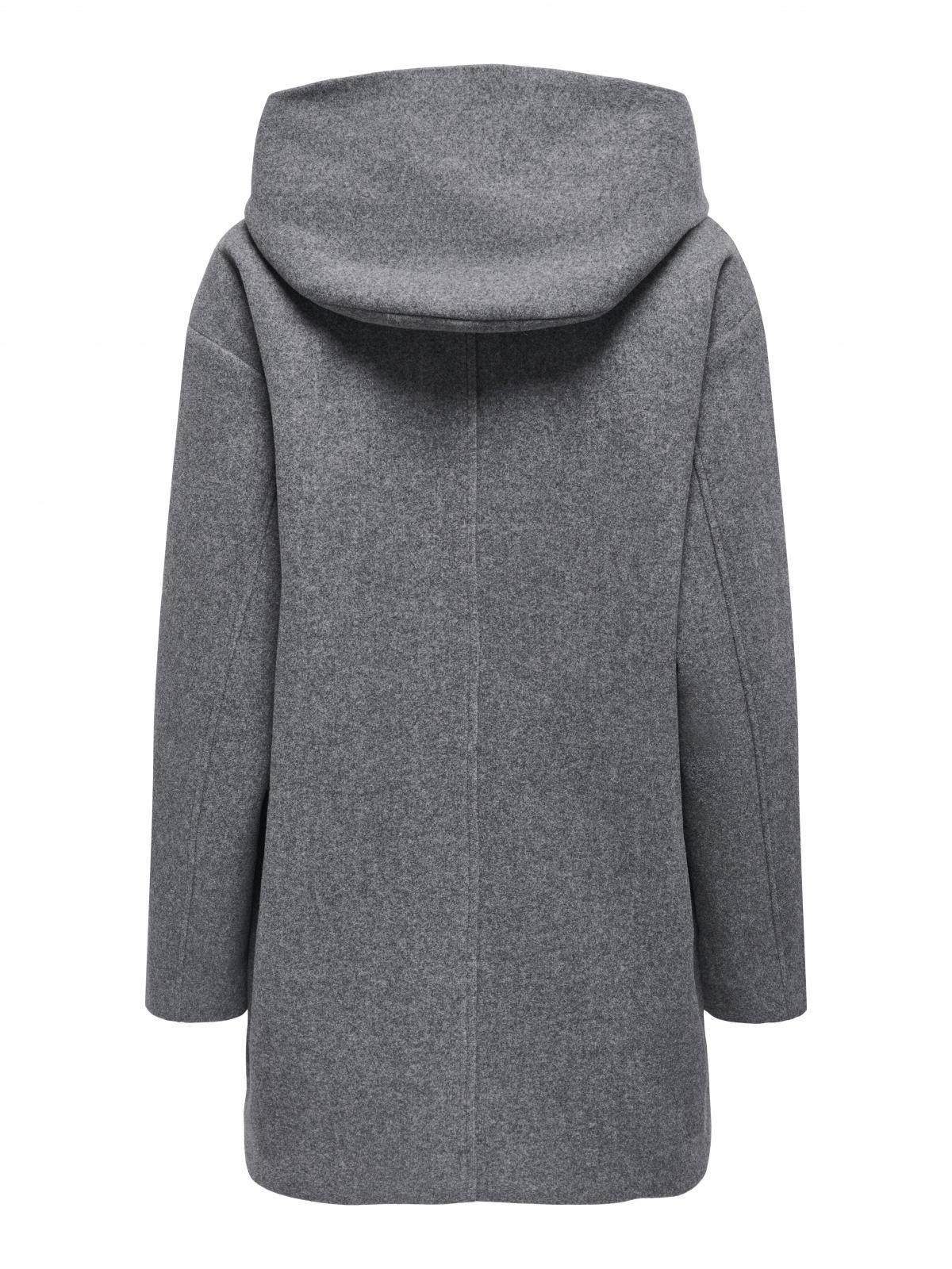 온리 테크니컬 울혼방 후드 더플코트 15334678_2382 GREY / MEDIUM GREY MELANGE - 상세 이미지 5