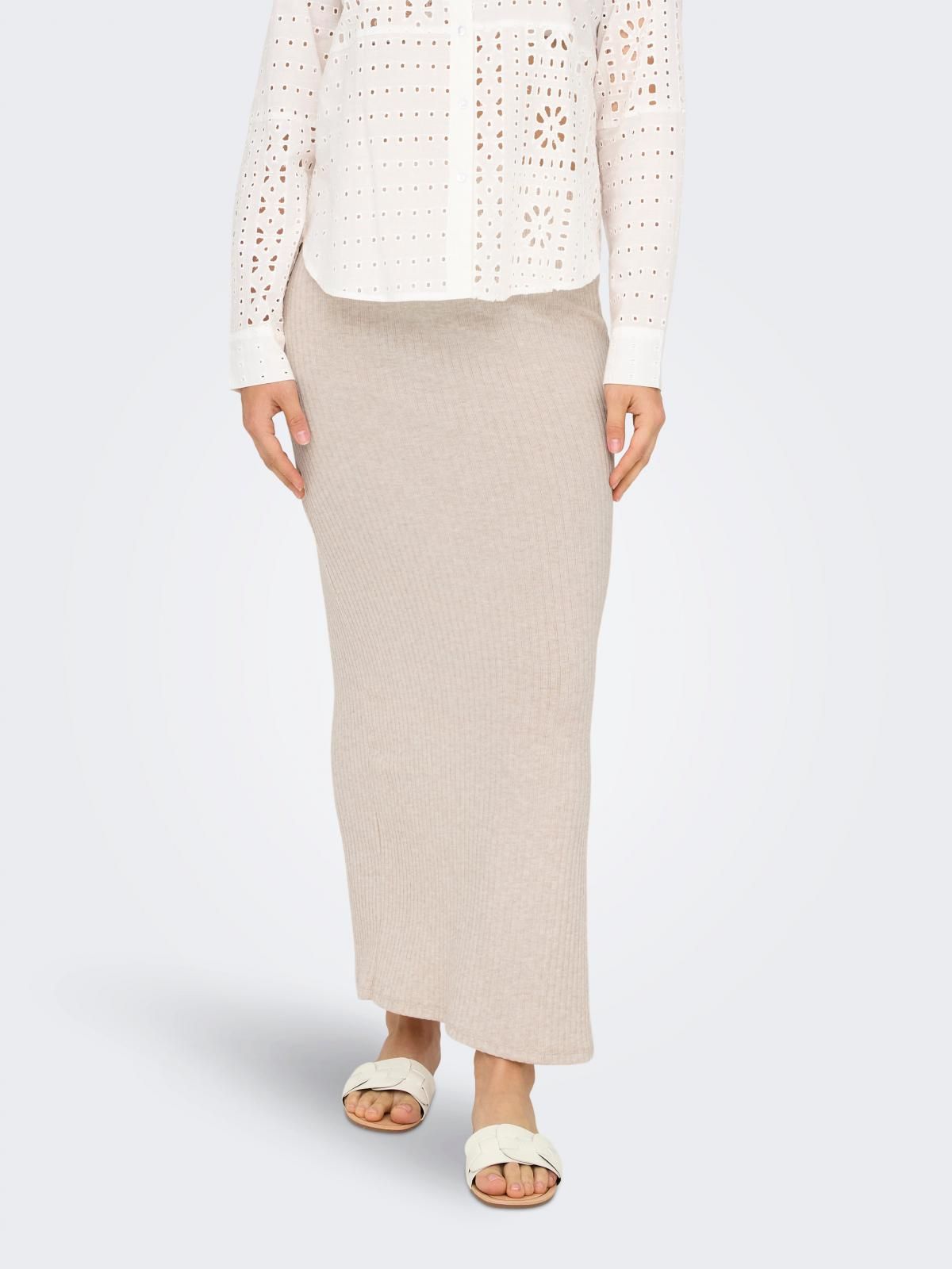 온리 엘라스틱 베이직 롱 스커트 15343238_115_1170372 BEIGE / PUMICE STONE - 메인 이미지