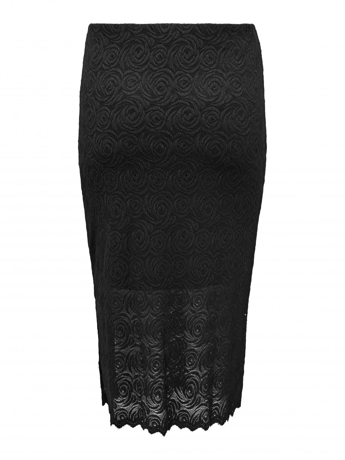 온리 빅사이즈 레이스 미디 스커트 15344430_2161 BLACK / BLACK - 상세 이미지 4