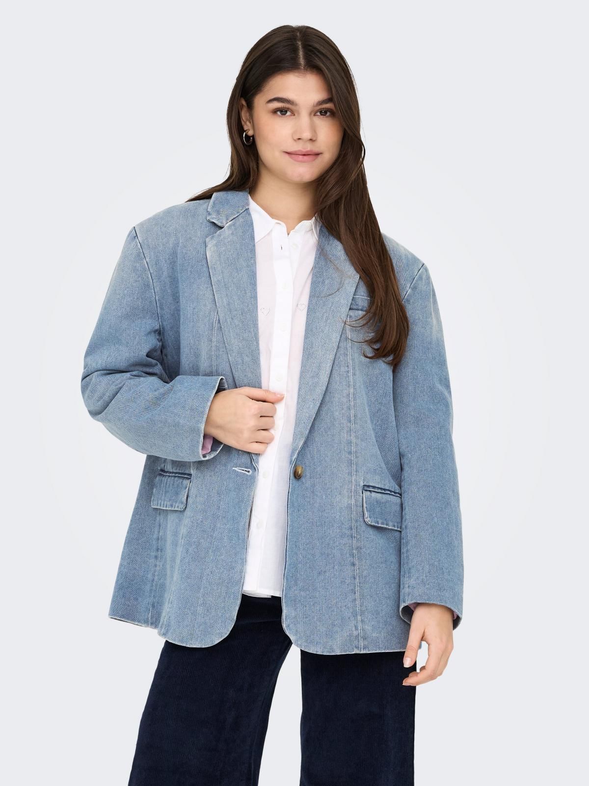 온리 데님 테일러드 블레이저 15338592_2116_1190486 BLUE / LIGHT BLUE DENIM - 상품 이미지
