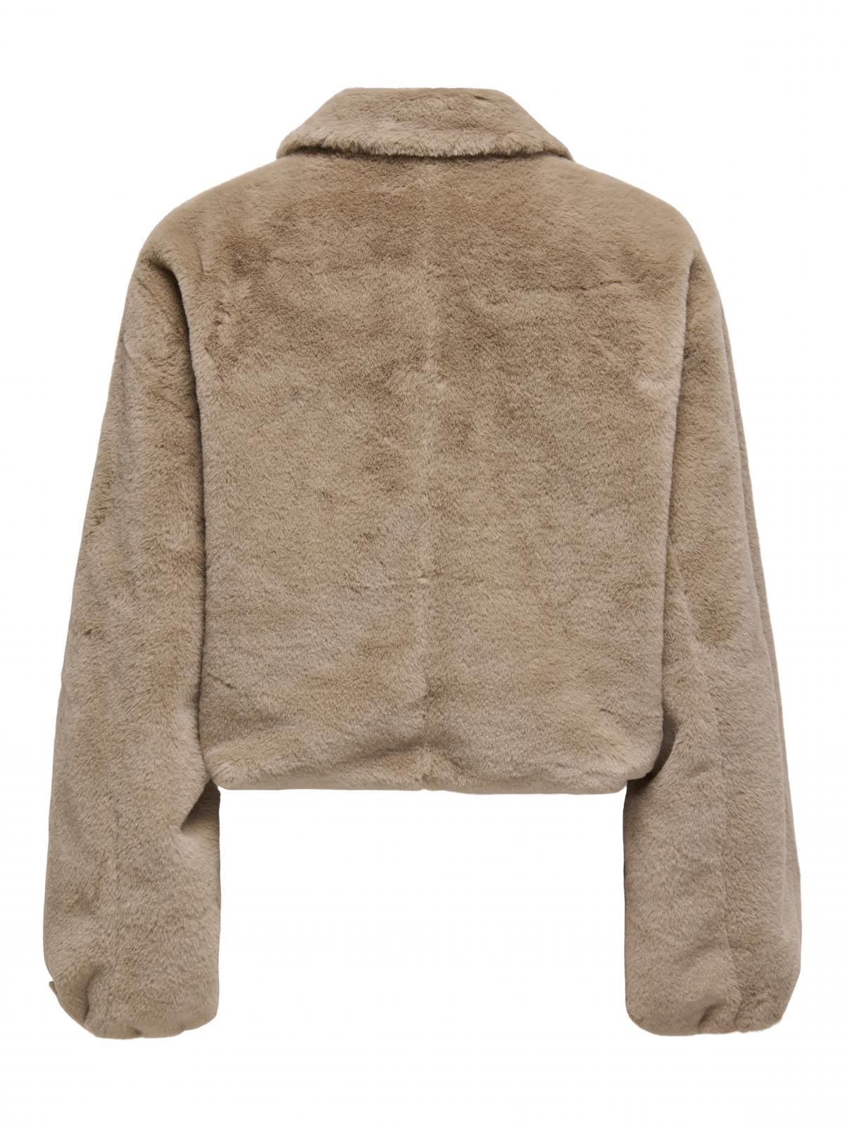 온리 에코퍼 루즈핏 숏 코트 15348987_111 BROWN / SILVER MINK - 상세 이미지 4