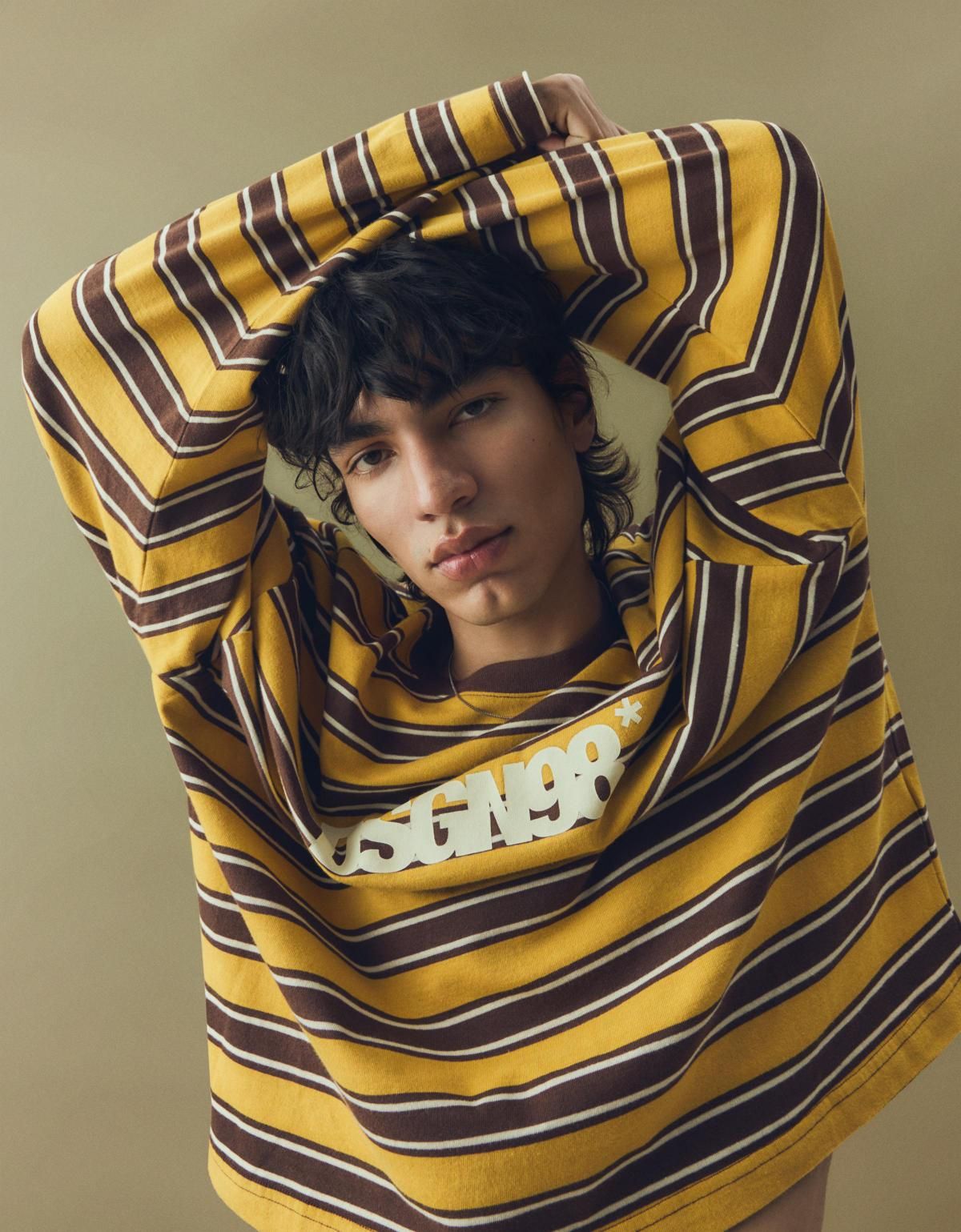 버쉬카 레트로 스트라이프 긴팔 티셔츠 8130/443 MUSTARD 이미지 7