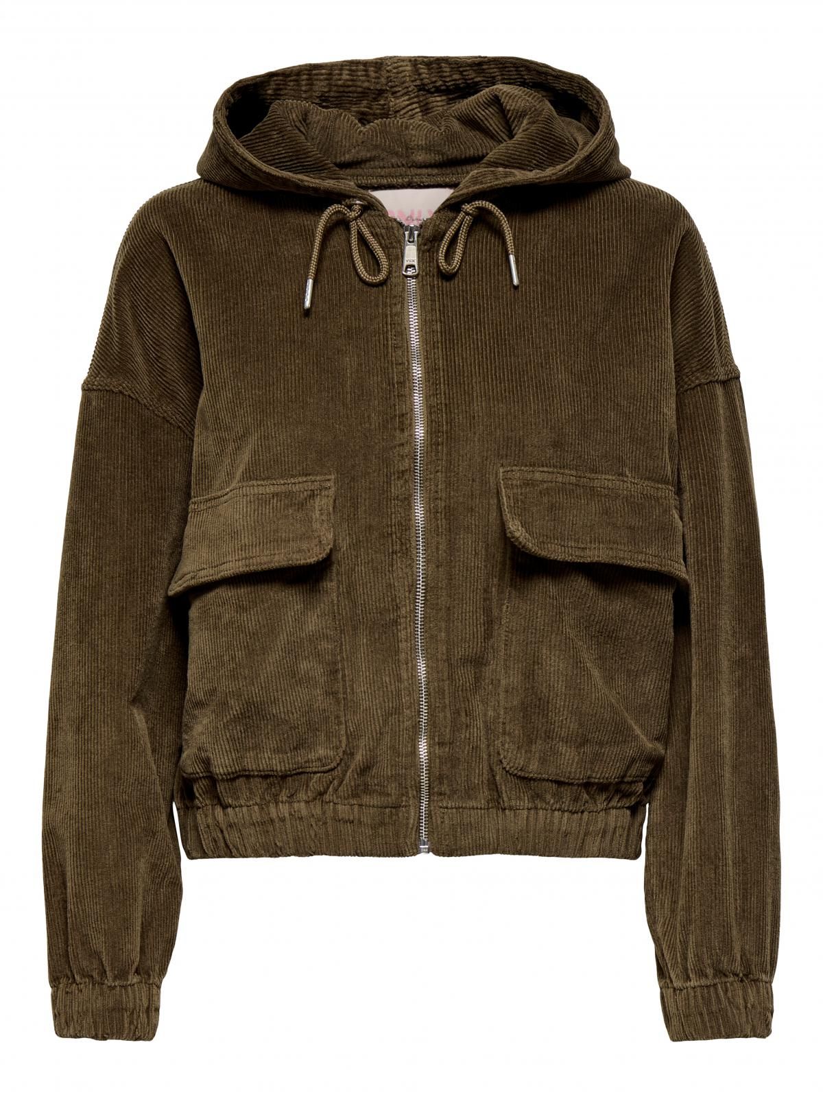 온리 코듀로이 후드 집업 숏 재킷 15246274_270 BROWN / CUB - 상세 이미지 3