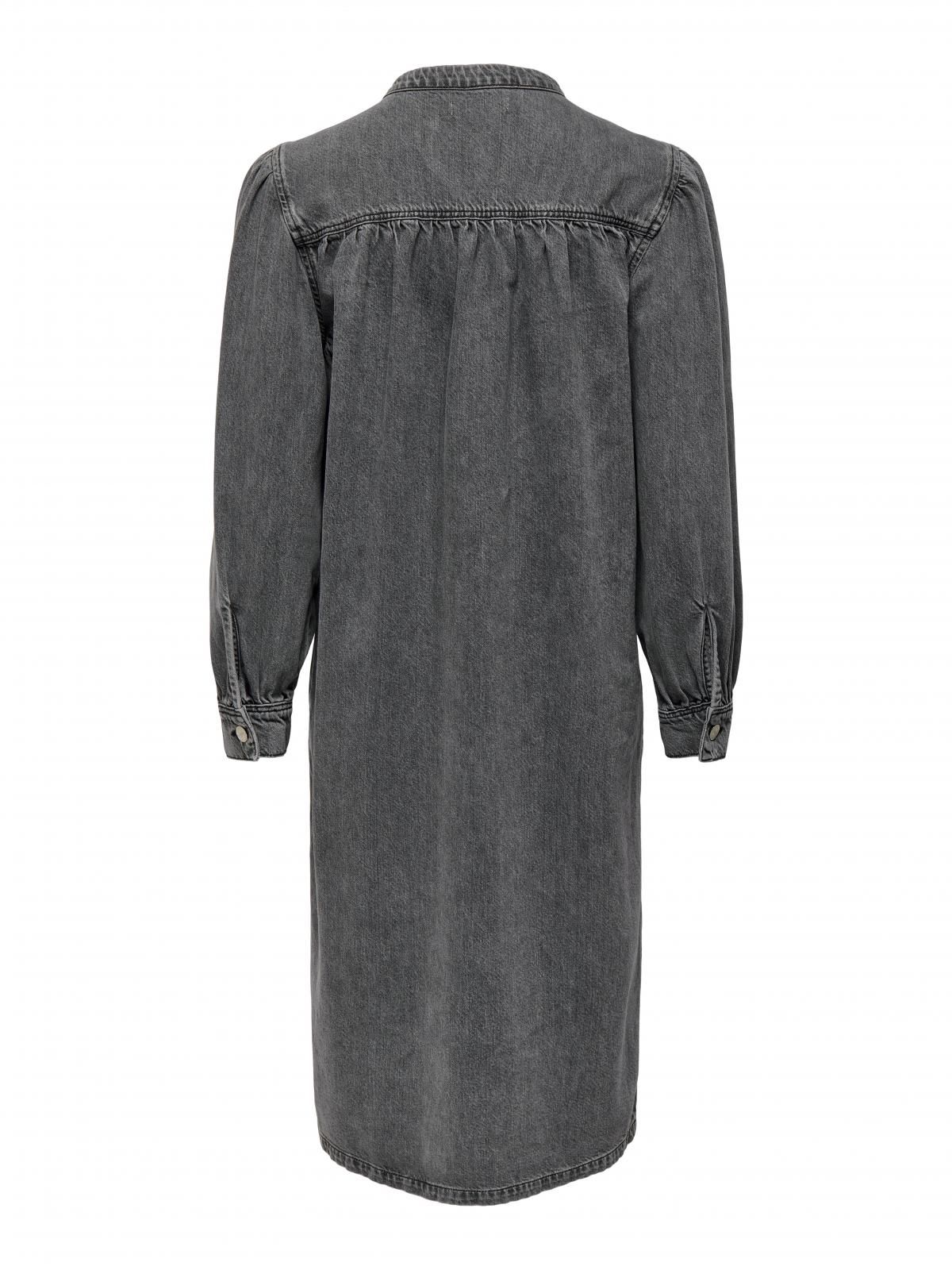 온리 데님 미디 원피스 베이직 버튼업 15300770_2105 GREY / MEDIUM GREY DENIM - 상세 이미지 4