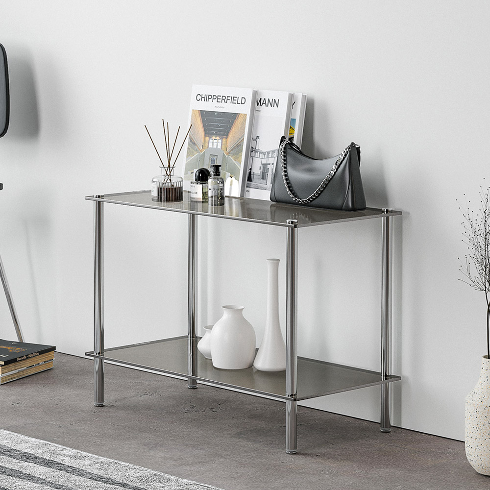 스탠드 스텐 미드센츄리 모듈 유리 수납 선반 장식장 거실장 2단