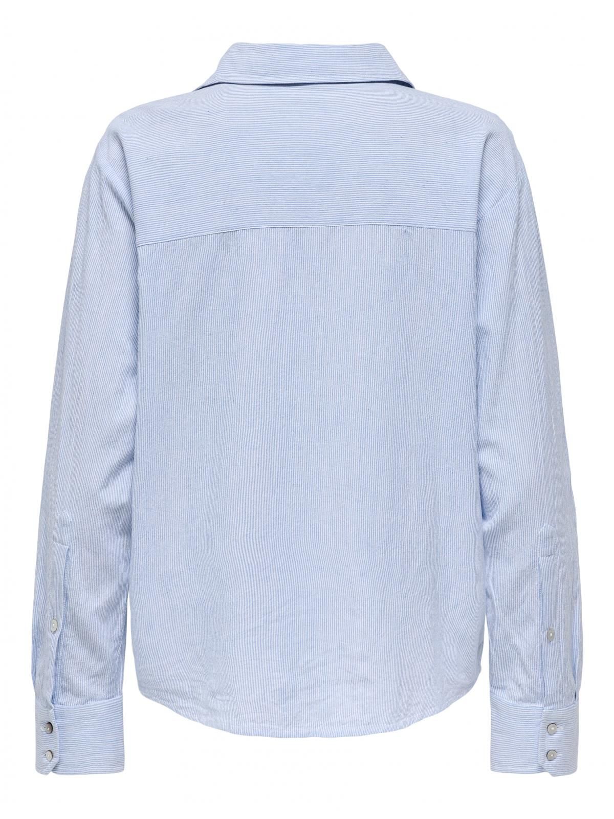온리 베이직 스트라이프 긴팔 셔츠 코튼 15338944_1243_1155677 BLUE / CASHMERE BLUE - 상세 이미지 5