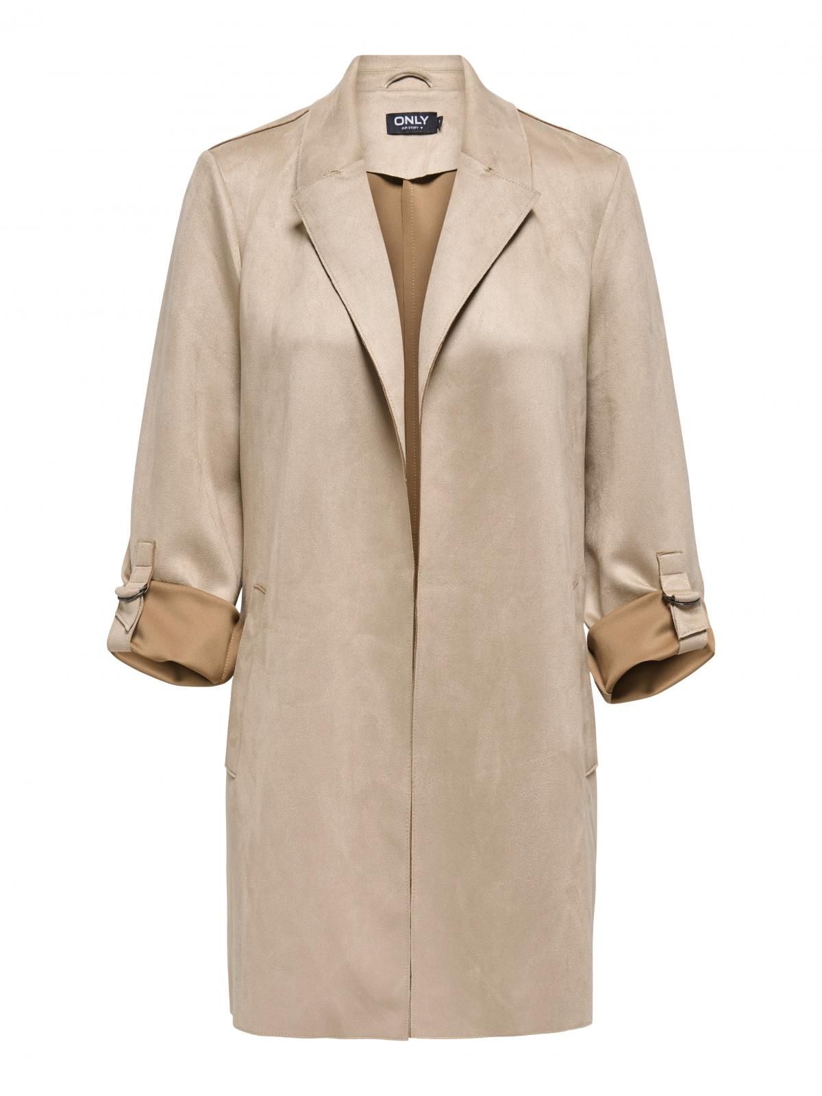 온리 테크니컬 베이지 롱 코트 15179864_111 BROWN / SILVER MINK - 상세 이미지 4
