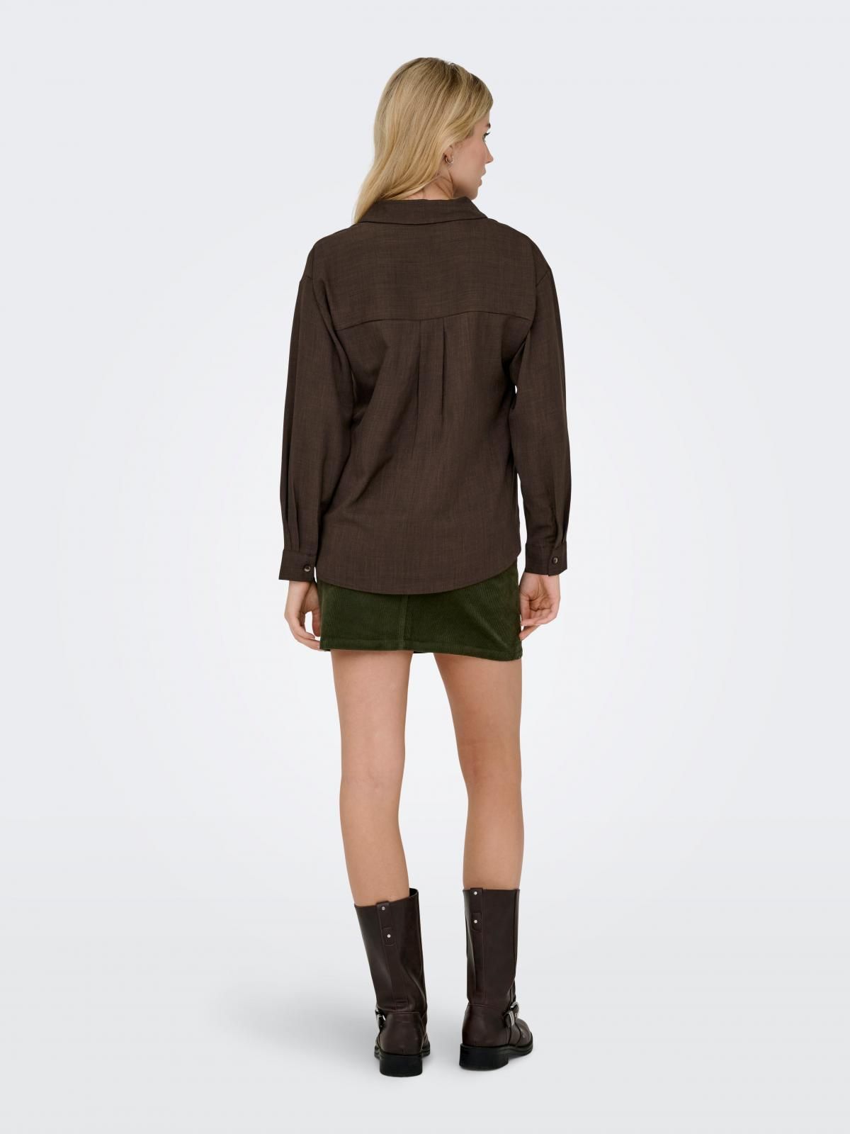 제이디와이 베이직 브이넥 브라운 긴팔 셔츠 15343234_273_1171328 BROWN / SLATE BLACK - 상세 이미지 3