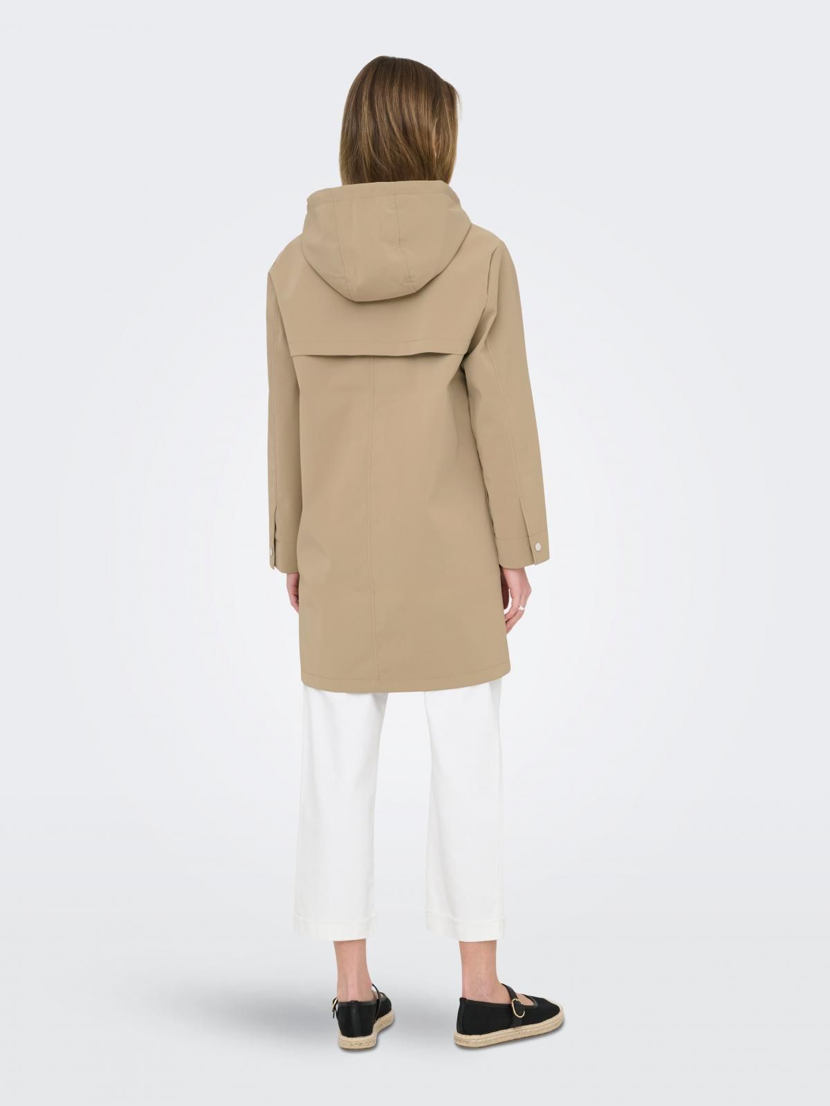 온리 테크니컬 방수 후드 레인코트 15361318_111 BROWN / SILVER MINK - 상세 이미지 3