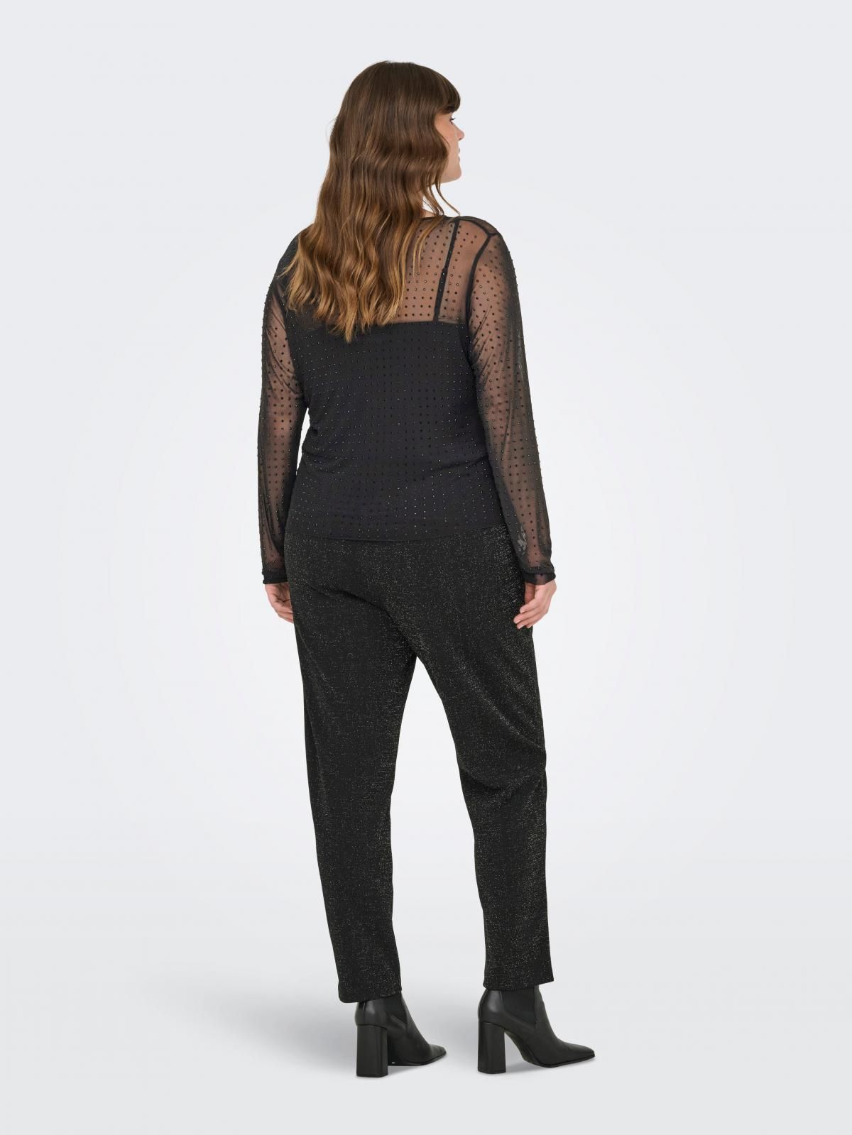 온리 슬림핏 시스루 도트 롱슬리브 탑 15368979_2161 BLACK / BLACK - 상세 이미지 2